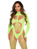 Leg Avenue Cheat Code Suspender Bodystocking and Teddy Set