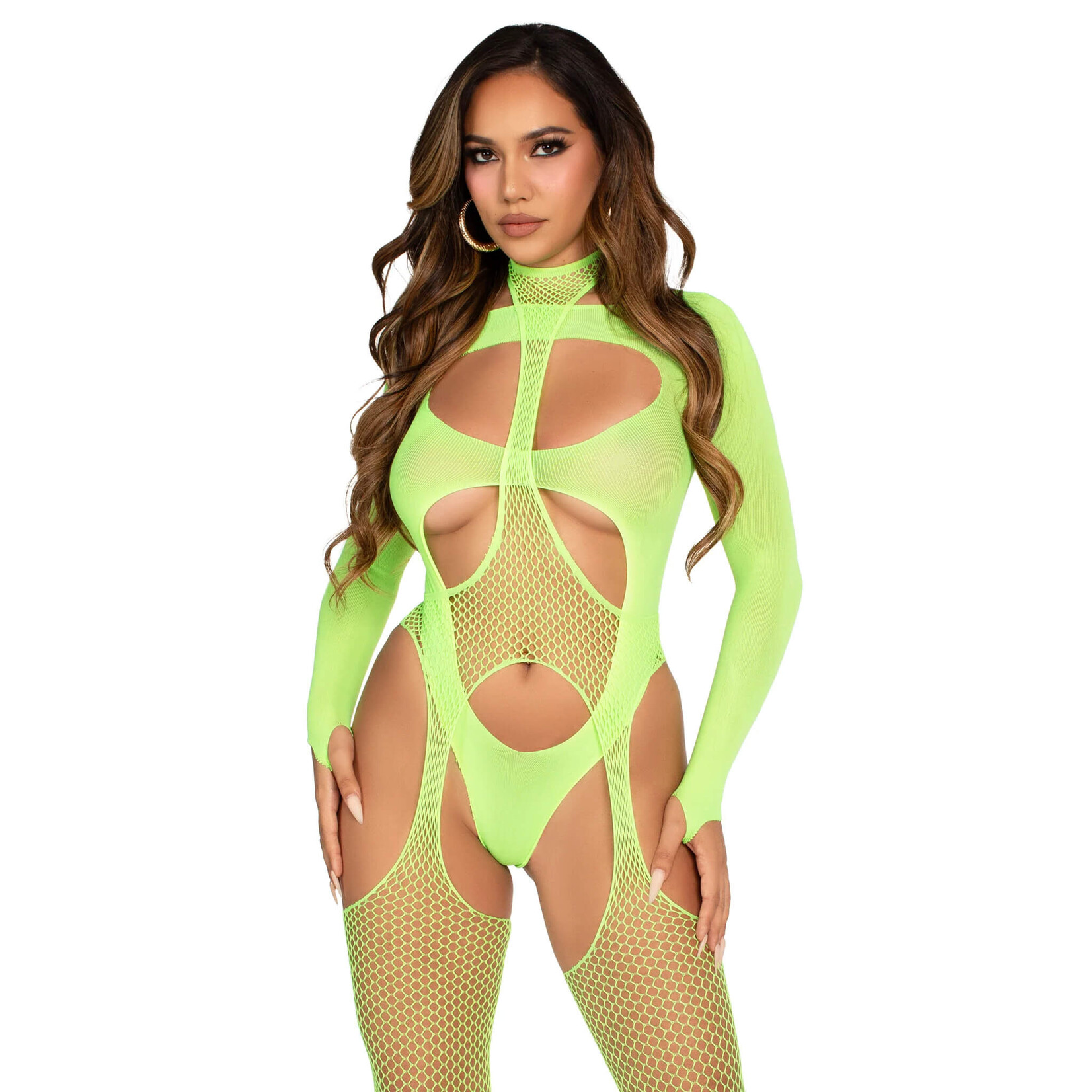Leg Avenue Cheat Code Suspender Bodystocking and Teddy Set
