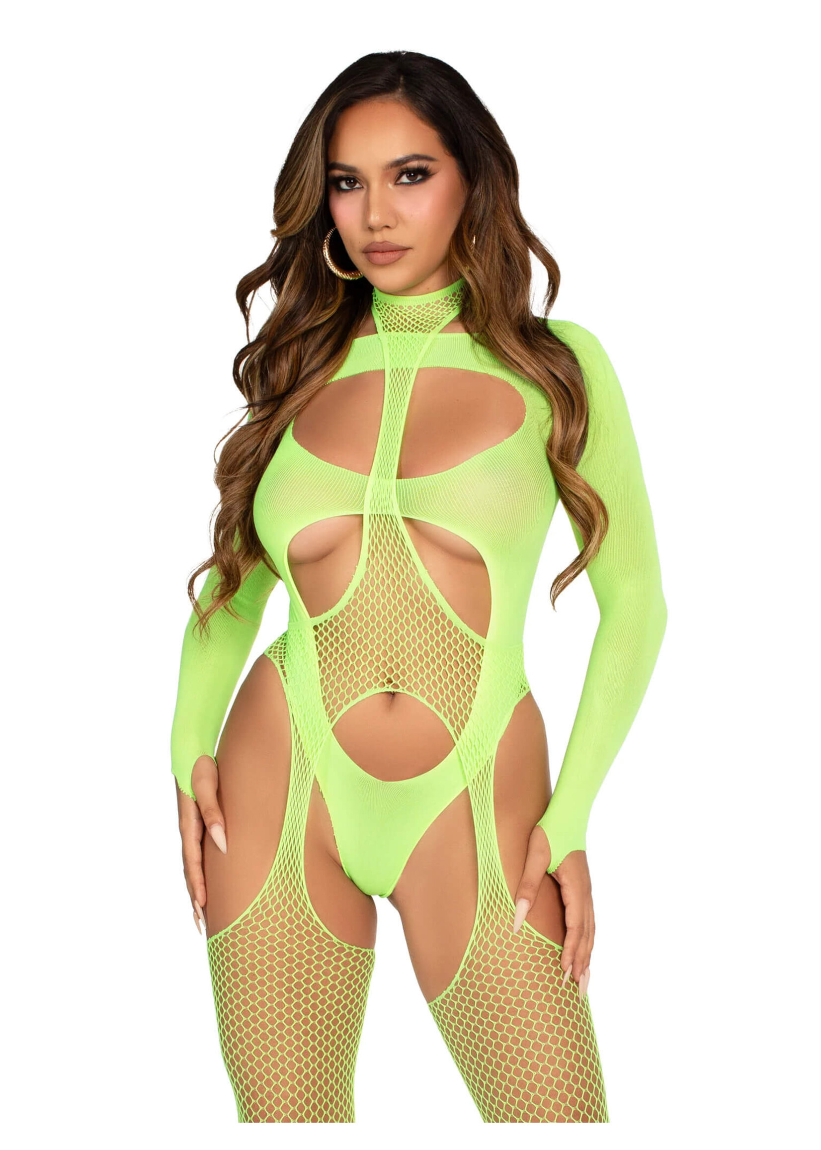 Leg Avenue Cheat Code Suspender Bodystocking and Teddy Set
