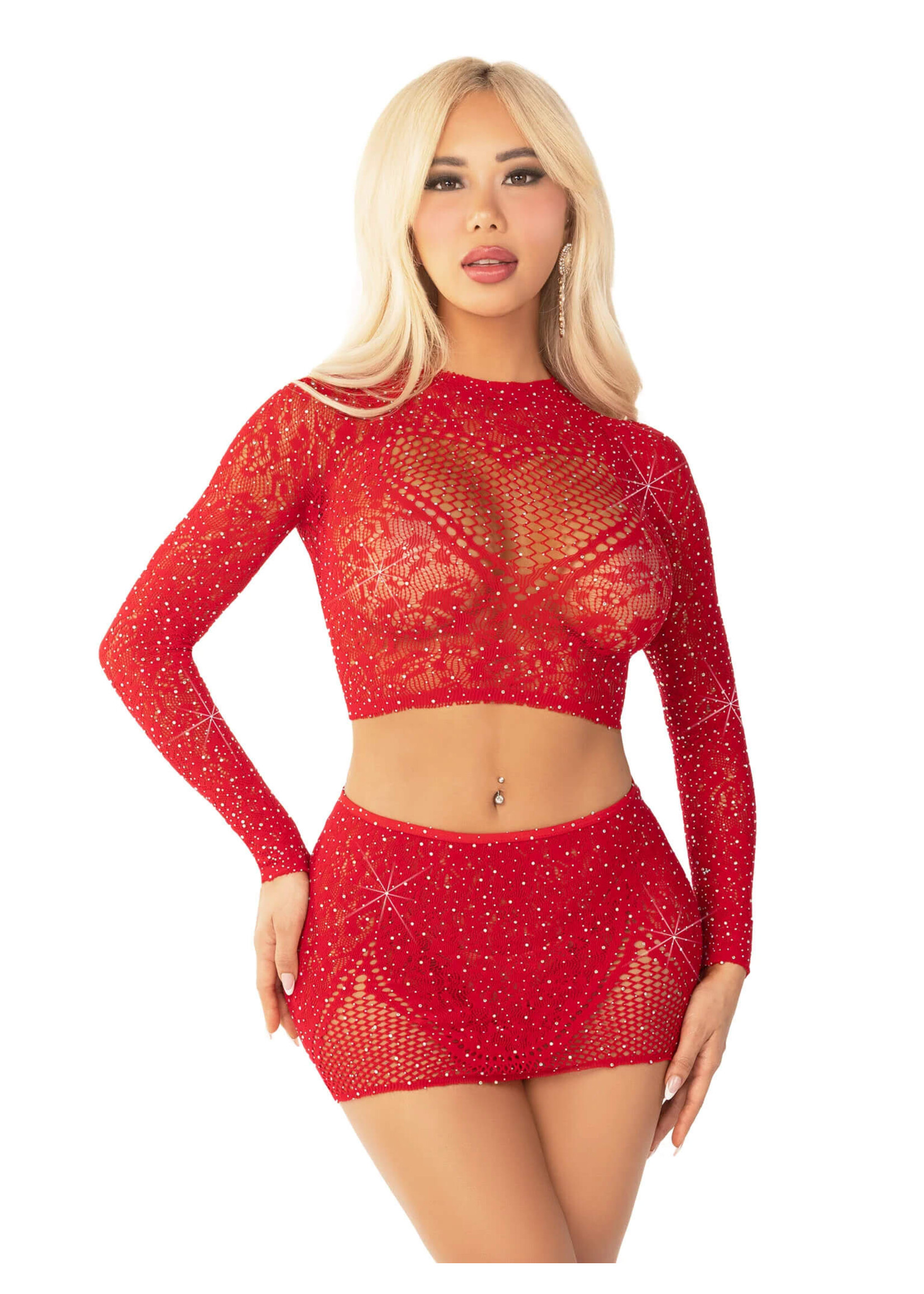 Leg Avenue Wildest Dreams Crop Top and Skirt Set