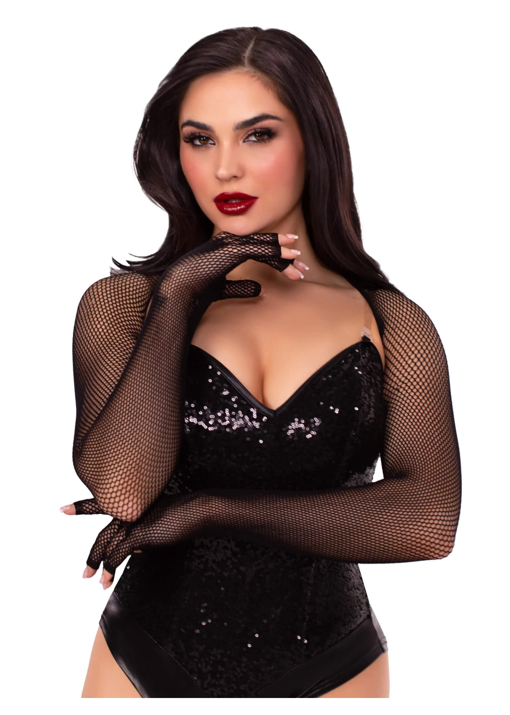 Leg Avenue Fishnet Fingerless Gloved Shrug