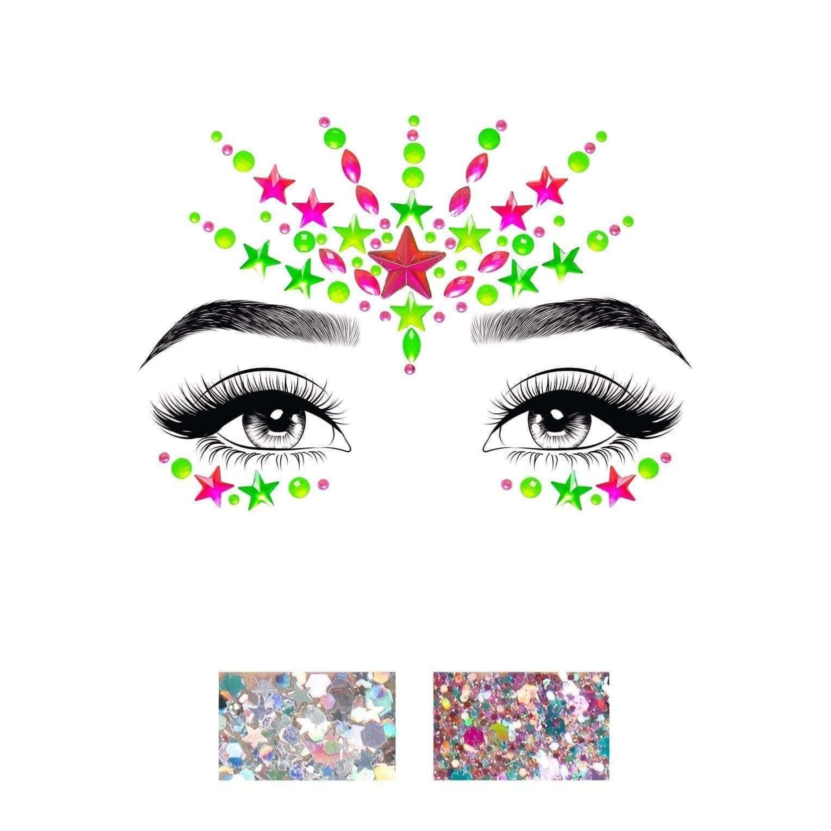Leg Avenue Vibe Neon Black Light Face Jewels