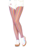 Leg Avenue Colored Lurex Shimmer Rainbow Striped Fishnet Tights