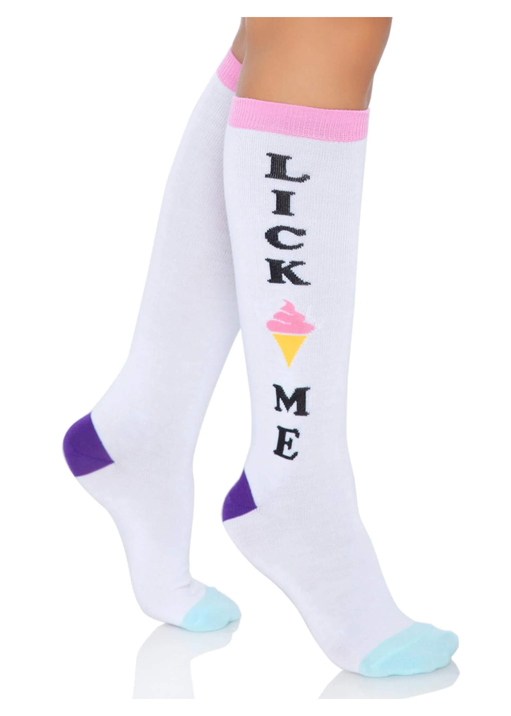 Leg Avenue Lick Me Knee Socks