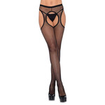 Leg Avenue Fishnet Suspender Tights with Scalloped Trim