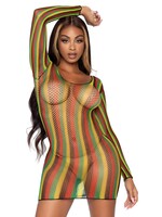 Leg Avenue Rasta Net Mini Dress