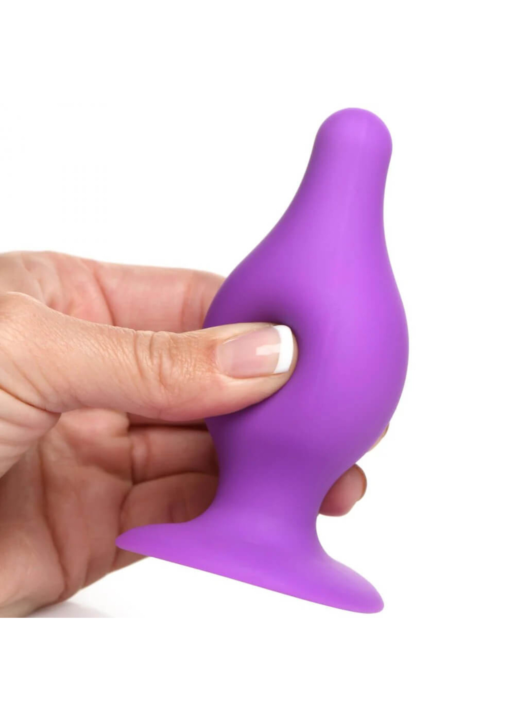 Squeeze-It Squeezable Tapered Medium Anal Plug - Purple