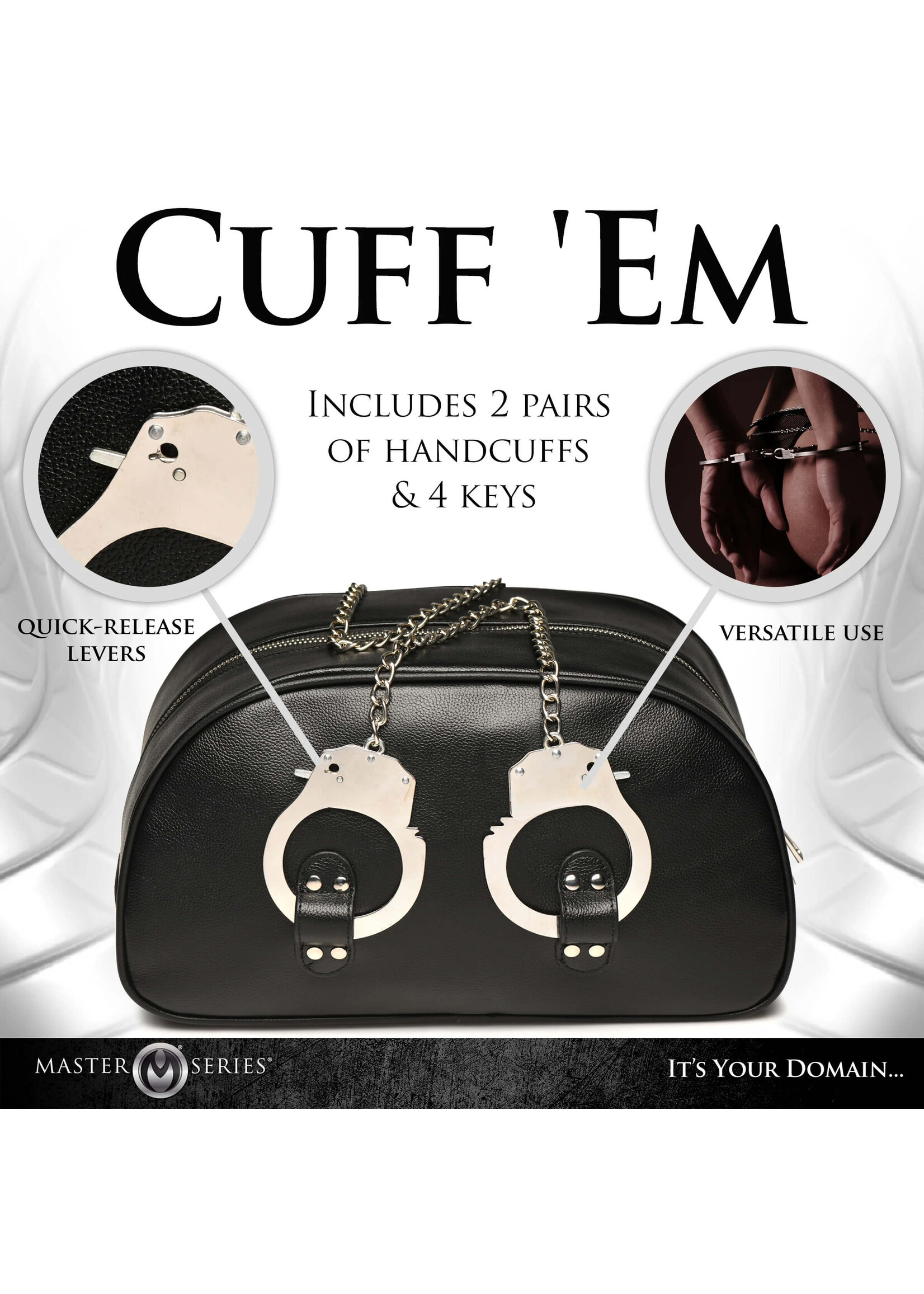 Cuffed and Loaded Travel Bag with Handcuff Handles