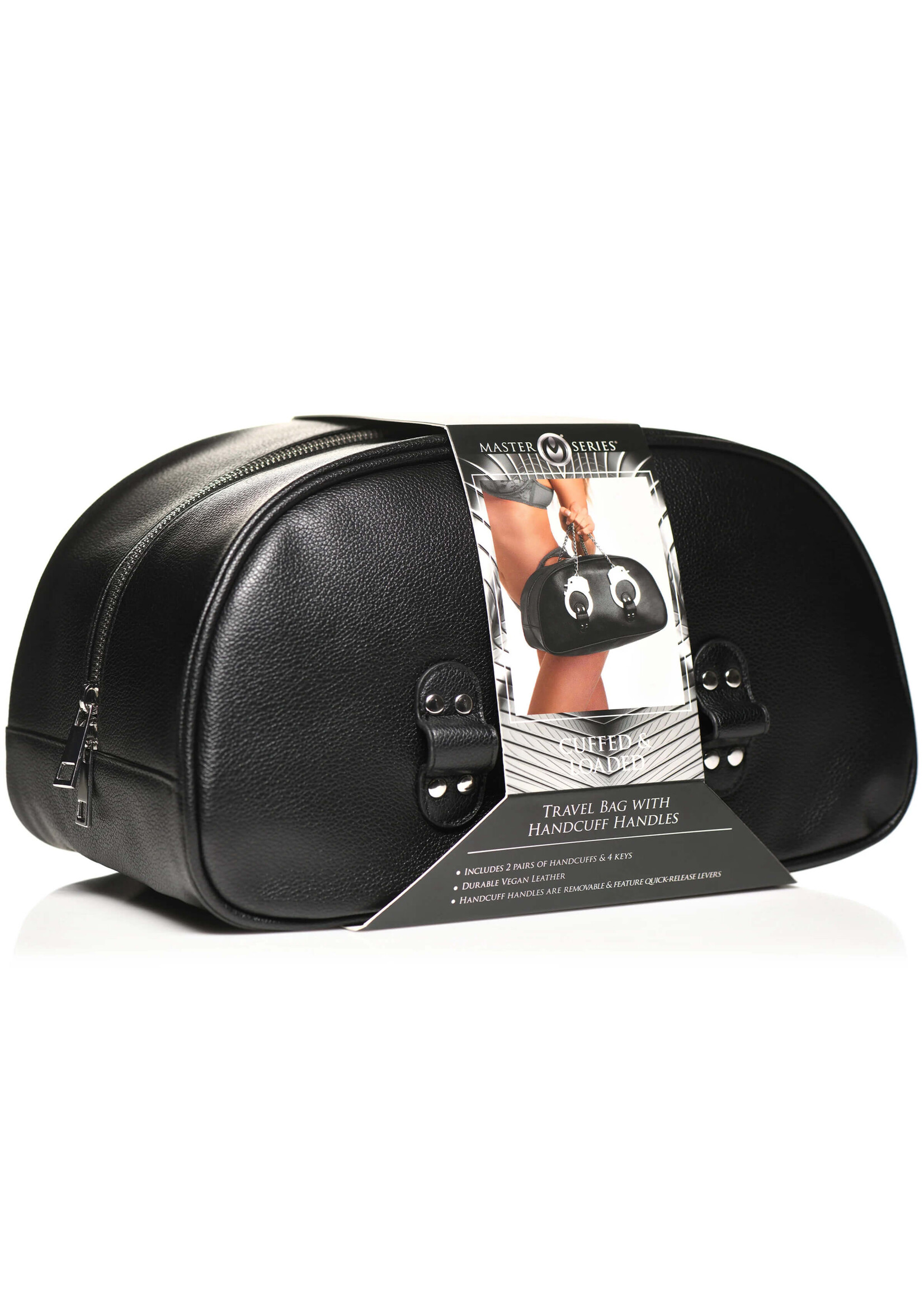 Cuffed and Loaded Travel Bag with Handcuff Handles