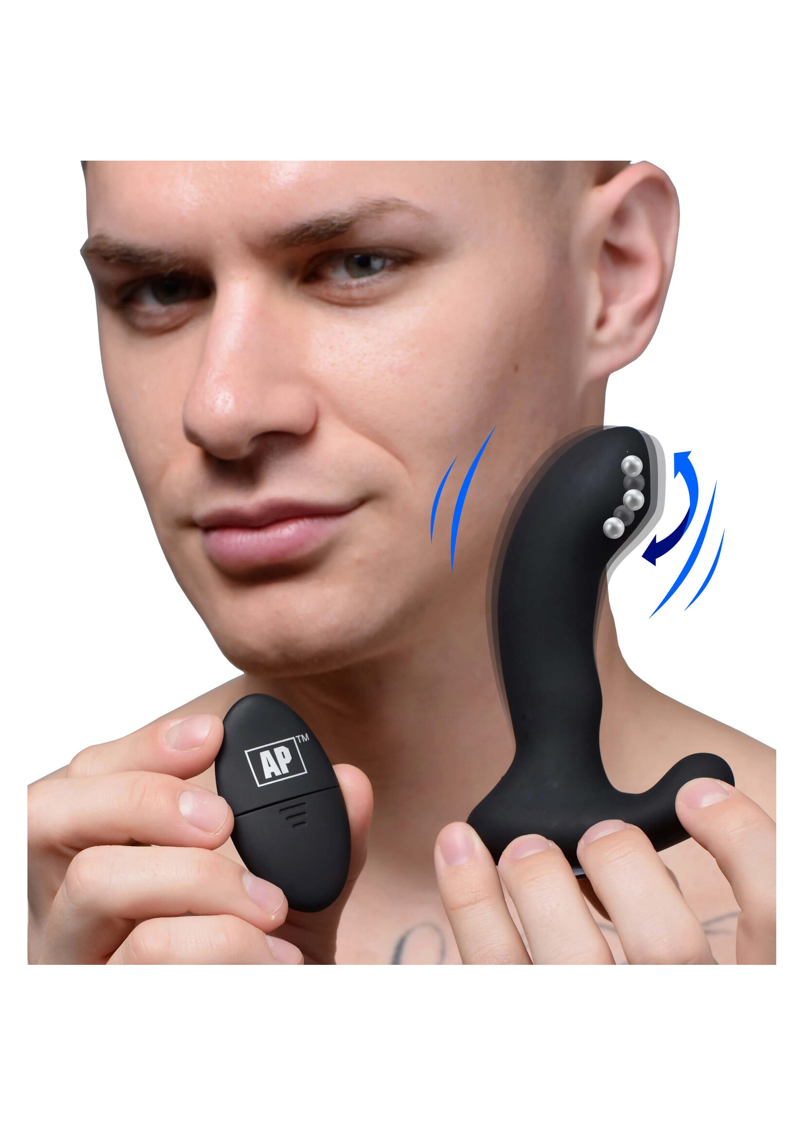XR Brands 10X P-MASSAGE Silicone Prostate Stimulator With Stroking Bead