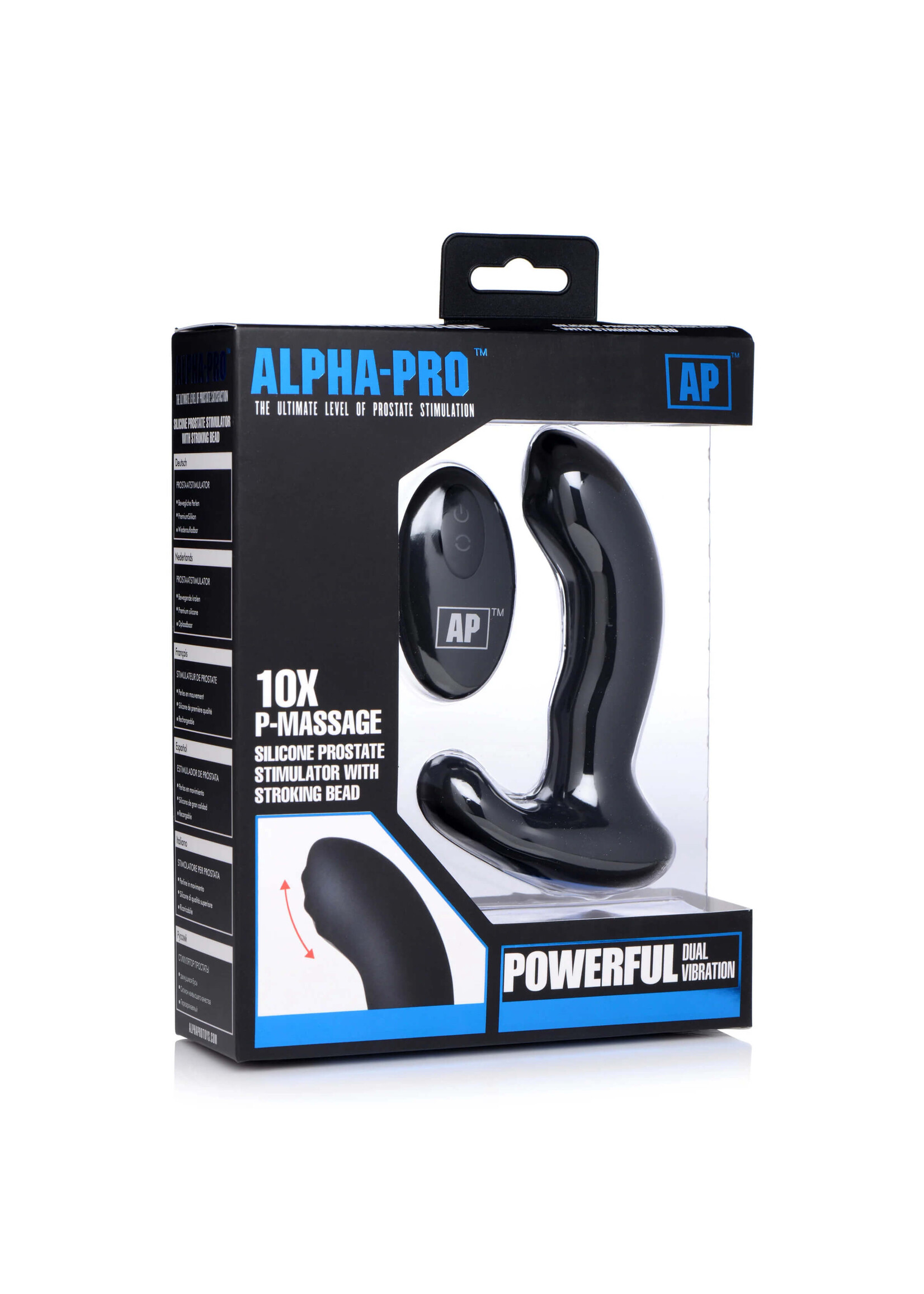 XR Brands 10X P-MASSAGE Silicone Prostate Stimulator With Stroking Bead