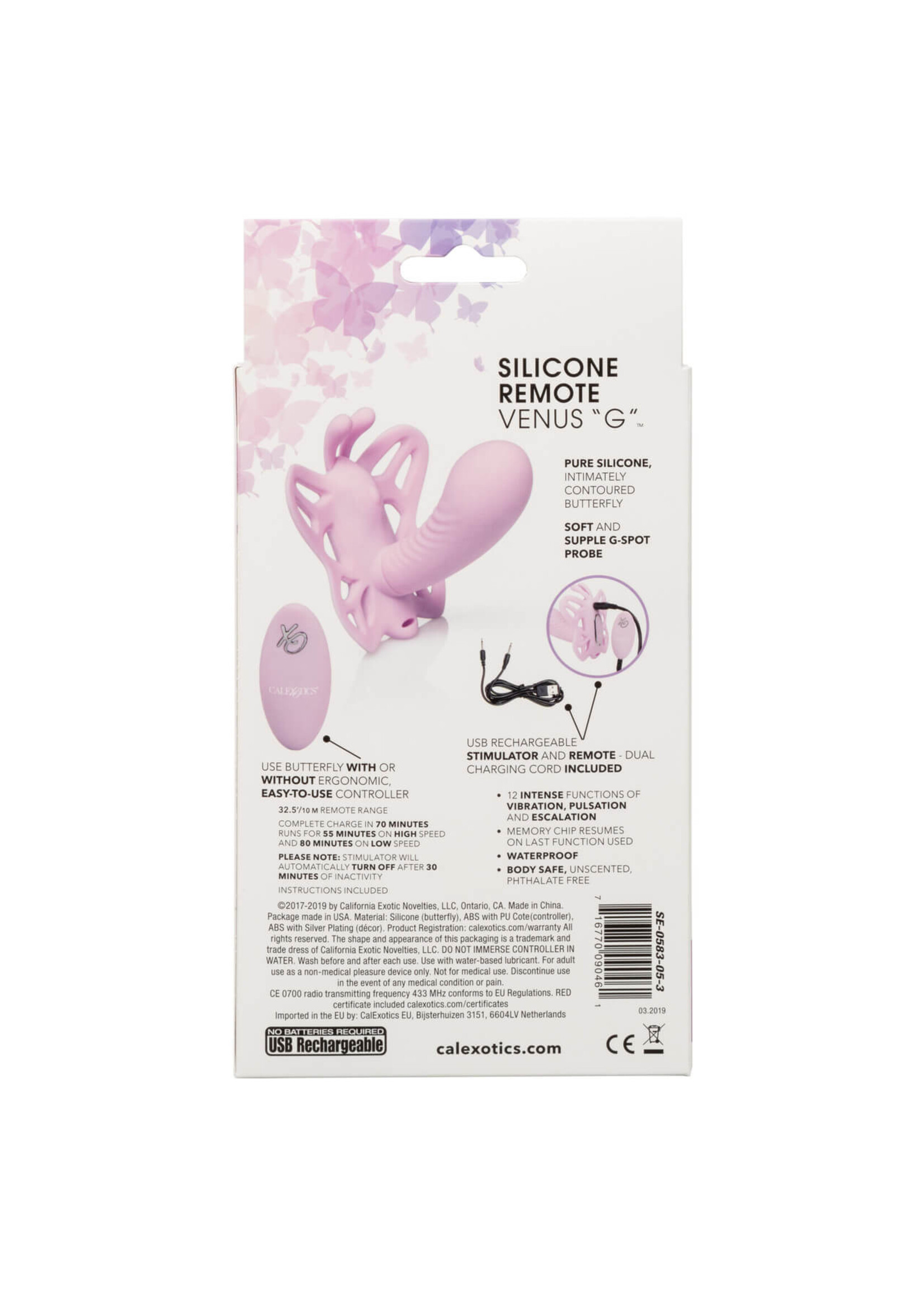 Cal Exotic Novelties Venus "G" Butterfly Silicone Remote