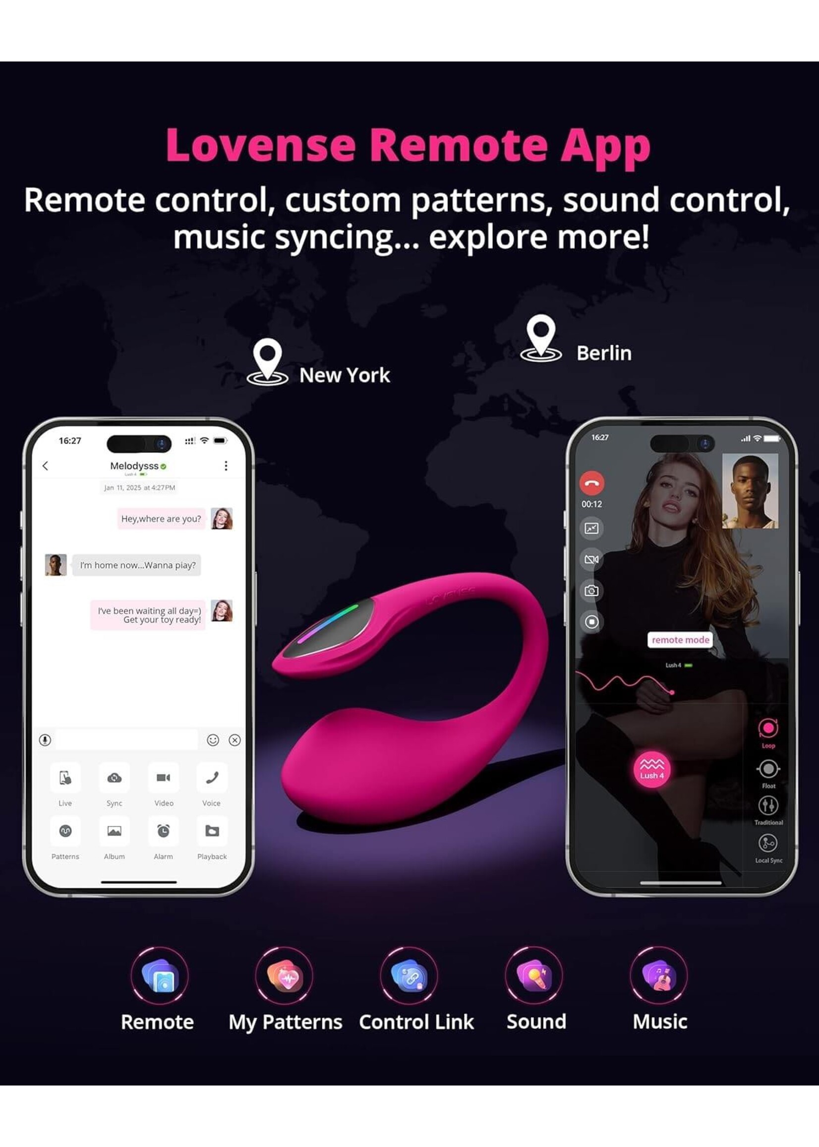 Lovense Lovense Lush 4 Bluetooth Remote-Controlled Egg Vibrator