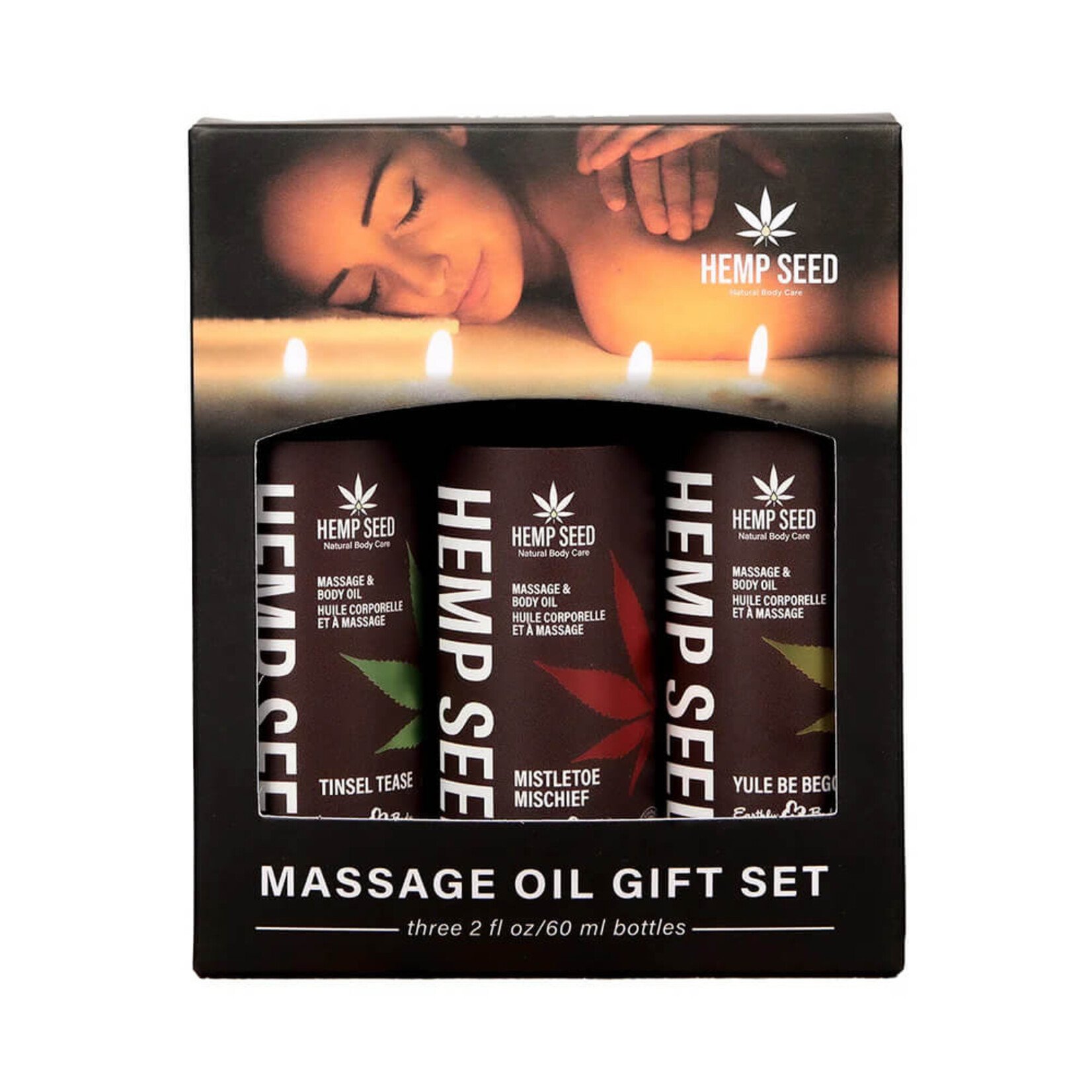 Earthly Body Hemp Seed Holiday '25 Massage Oil Trio Gift Set