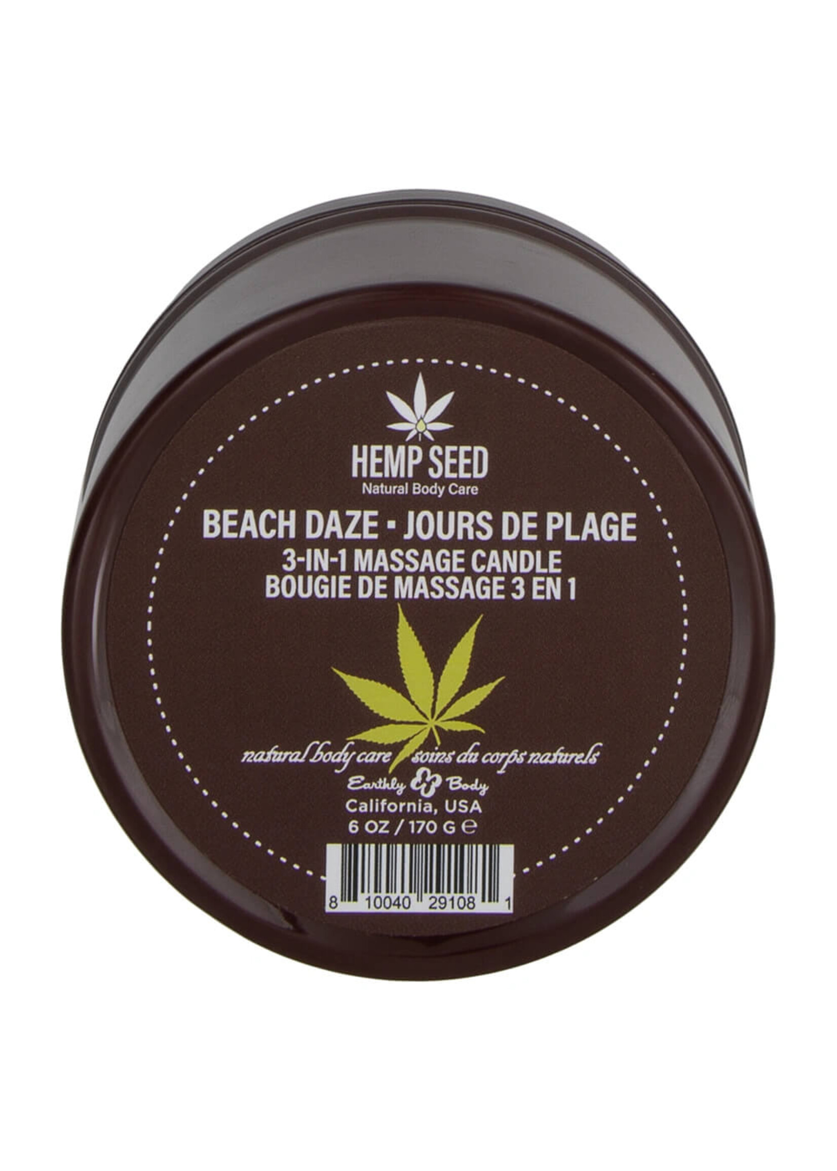 Earthly Body Hemp Seed 3-in-1 Massage Candle Beach Daze