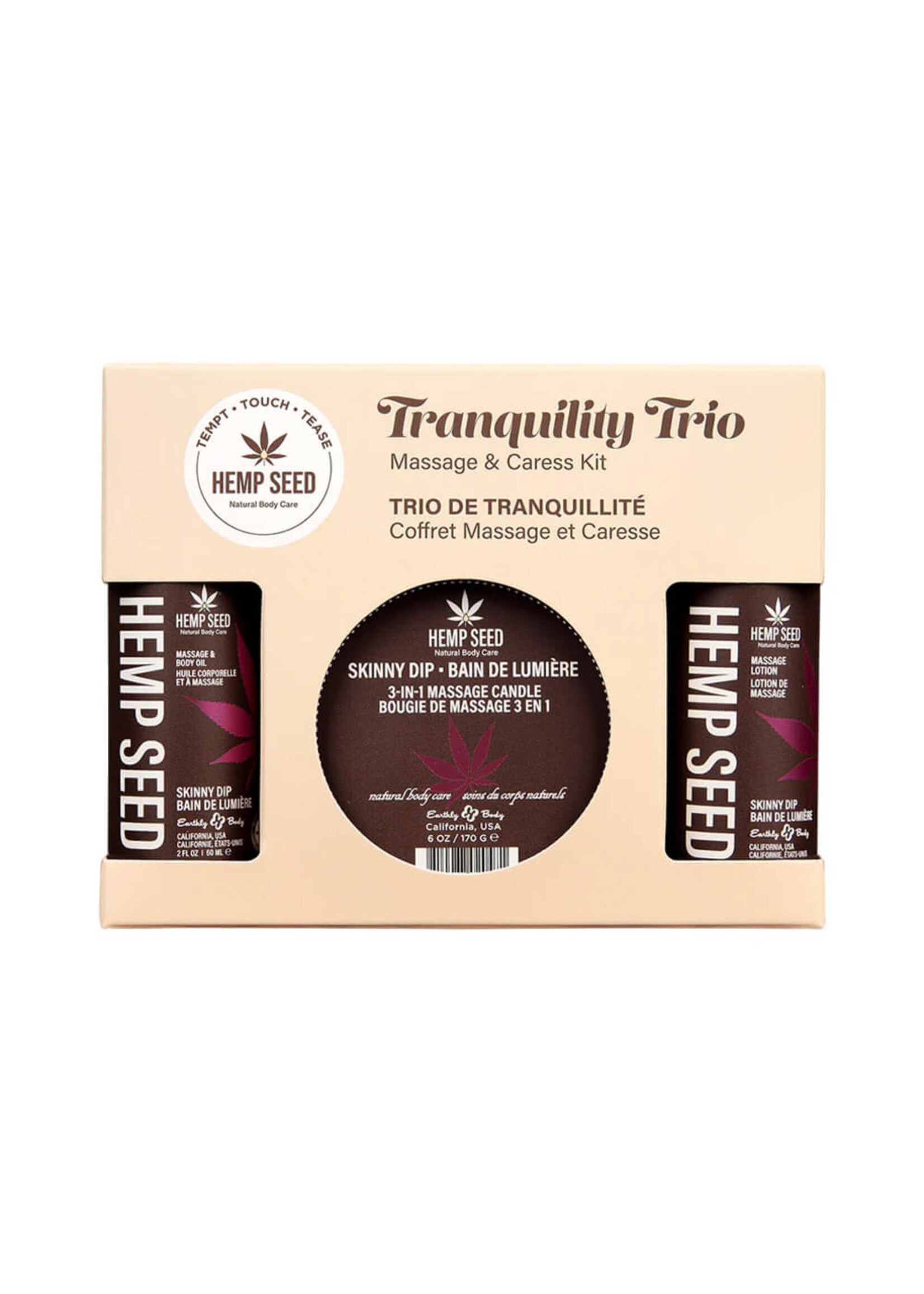 Earthly Body Hemp Seed Massage in a Box Gift Set Skinny Dip