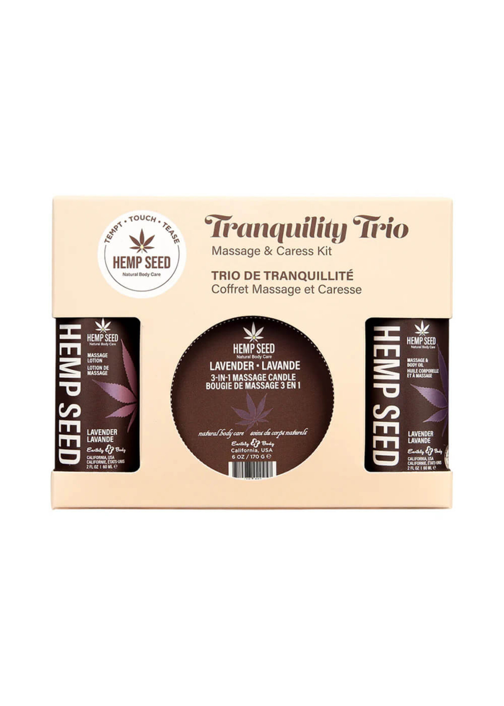 Earthly Body Hemp Seed Massage in a Box Gift Set Lavender