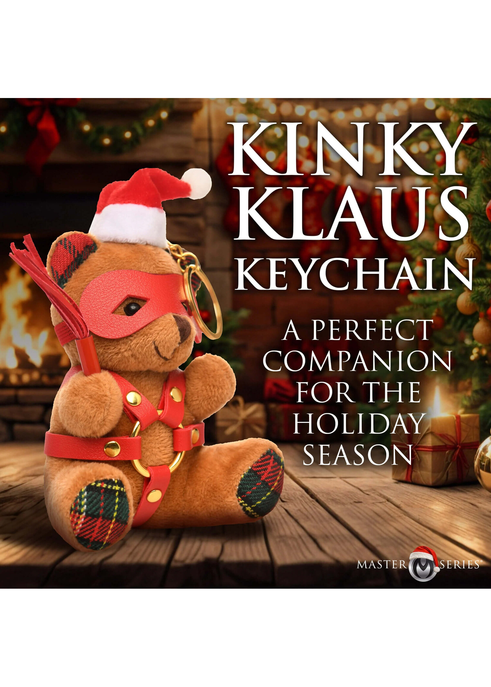 Holiday Bondage Bear Keychain - Brown