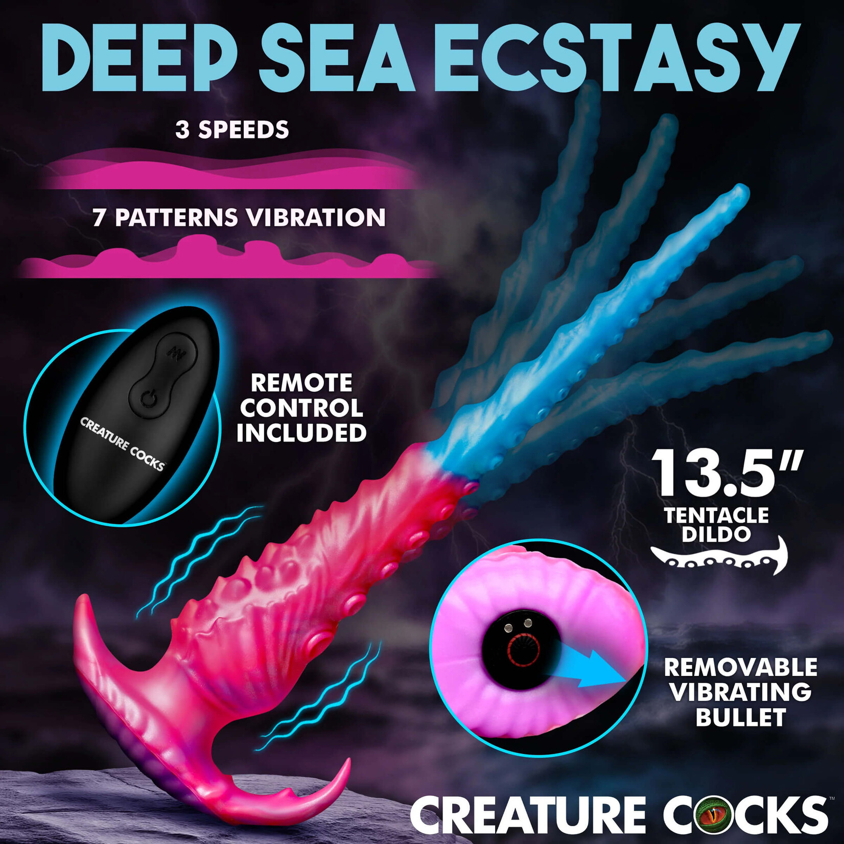 Creature Cocks Vibropus Vibrating Silicone Dildo