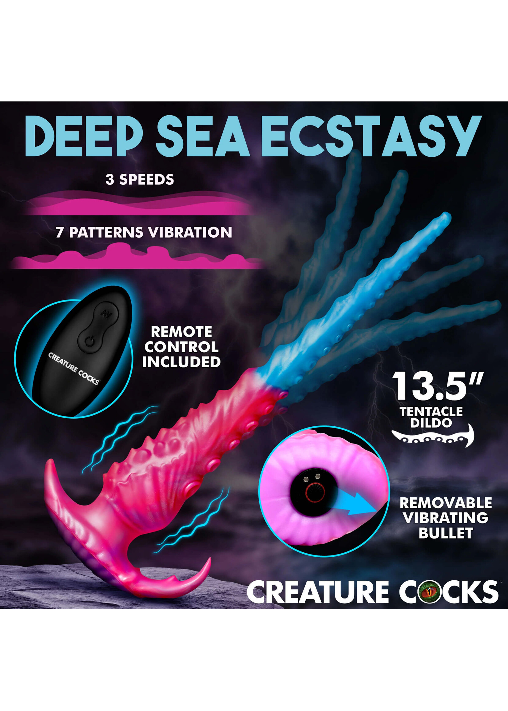 Creature Cocks Vibropus Vibrating Silicone Dildo
