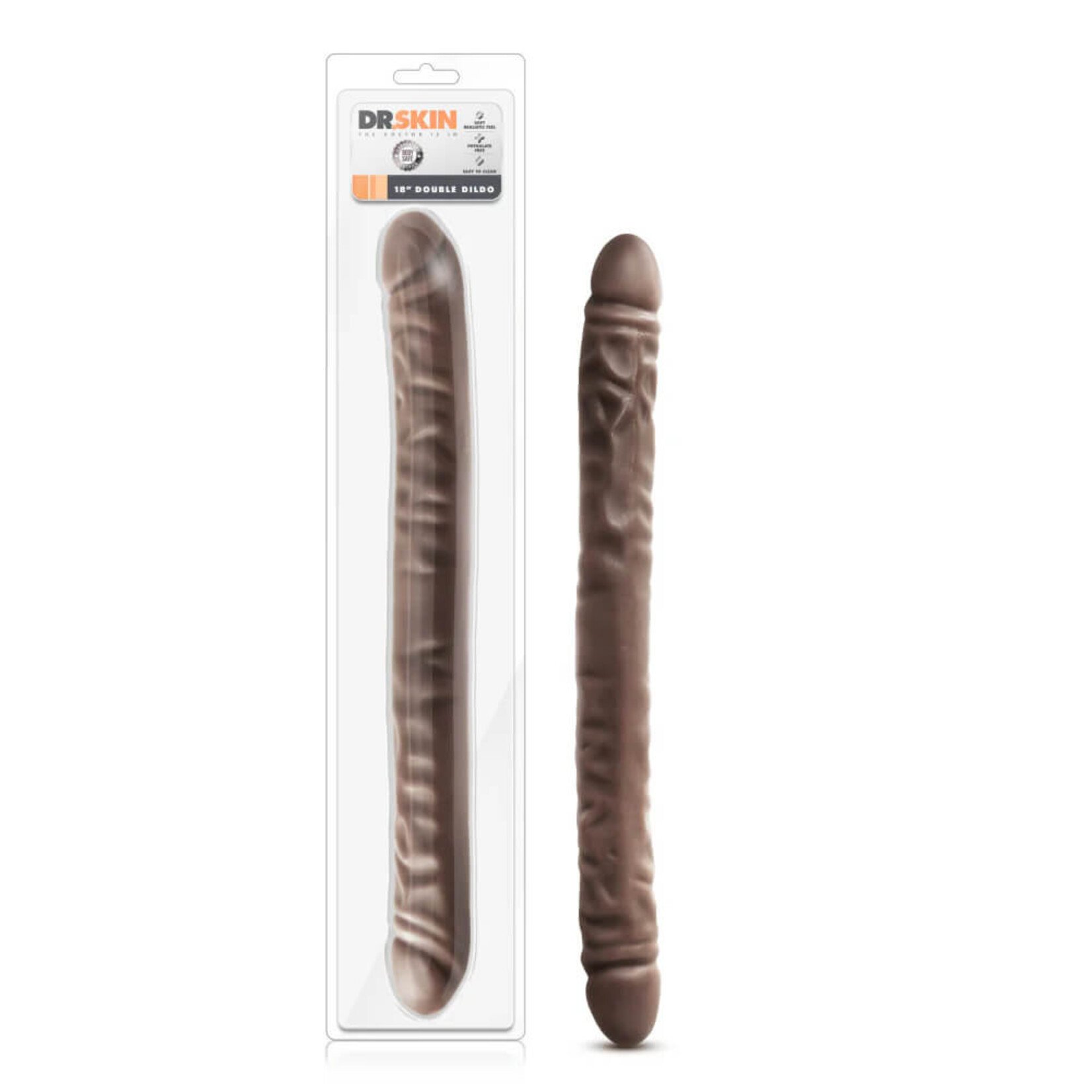 Blush Dr. Skin - 18 Inch Double Dildo - Chocolate