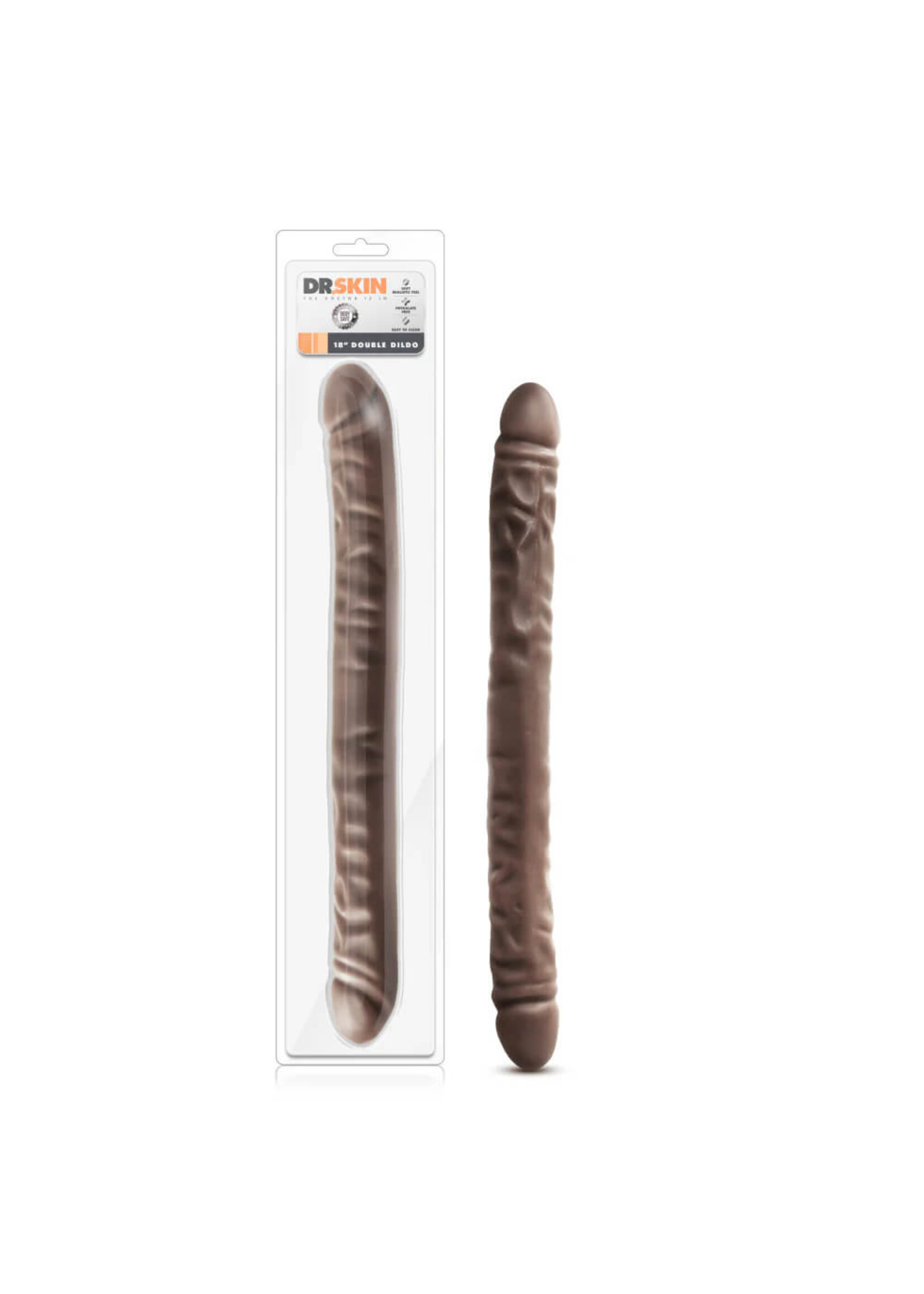 Blush Dr. Skin - 18 Inch Double Dildo - Chocolate