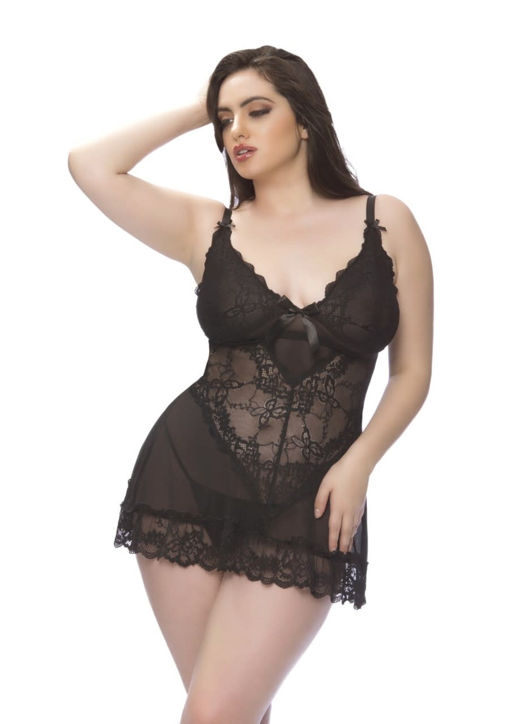 Oh La La Valentine Lacey Babydoll Plus