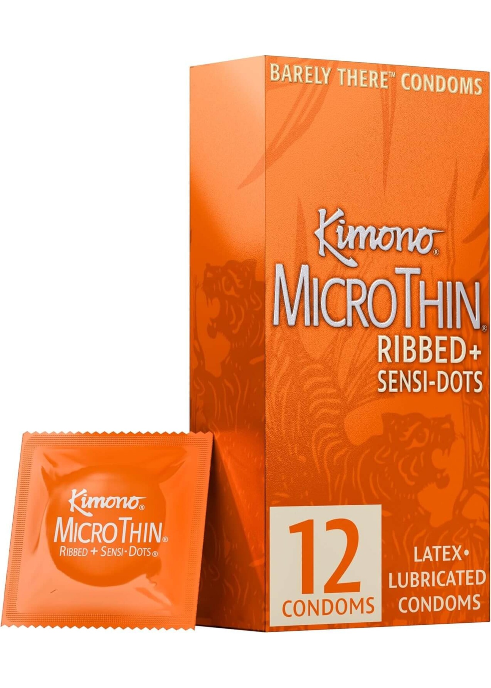 Kimono Kimono MicroThin Ribbed + Sensi-Dots 12pk