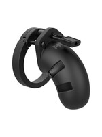 Shots ManCage Model 20 Adjustable 3.5 in. Silicone Chastity Cock Cage Black