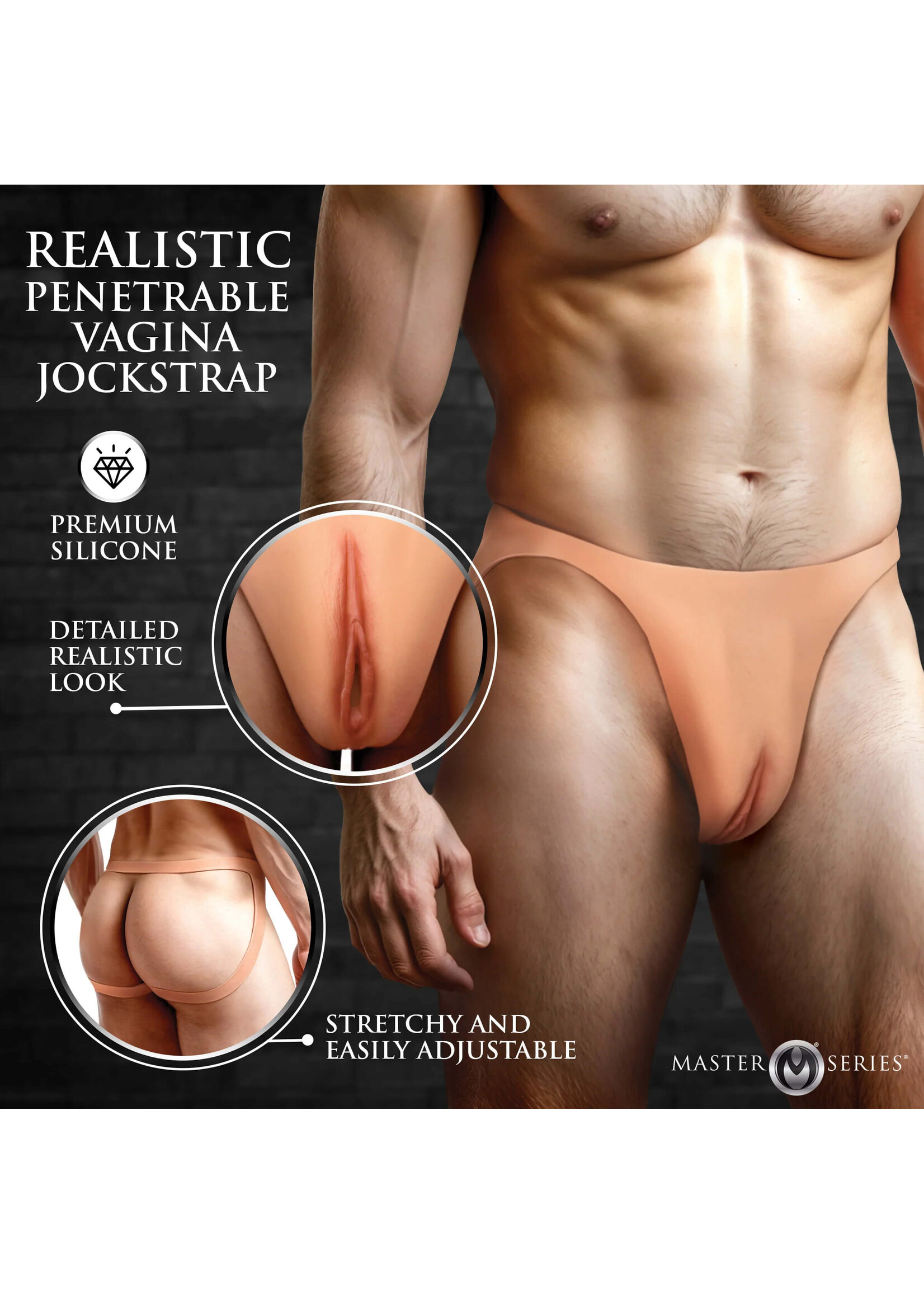 Pussy Strap Silicone Vagina Jockstrap