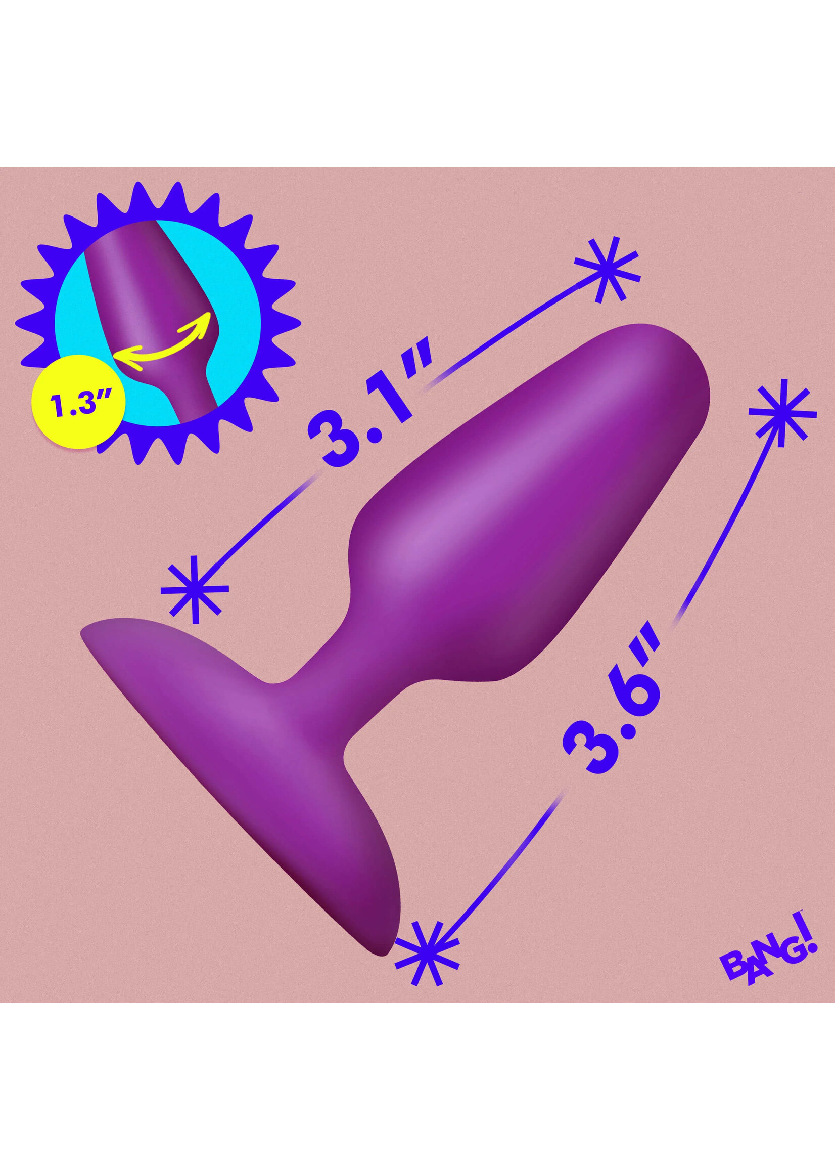 Bang Flexible Vibrating Silicone Butt Plug - Purple