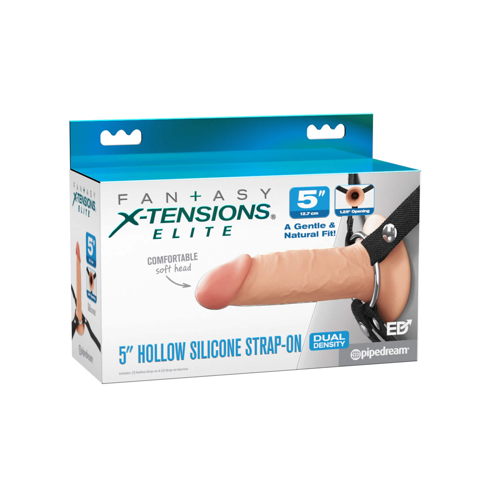 Fantasy X-Tensions Elite Fantasy X-Tensions Elite 5" Hollow Silicone Strap-On - Light