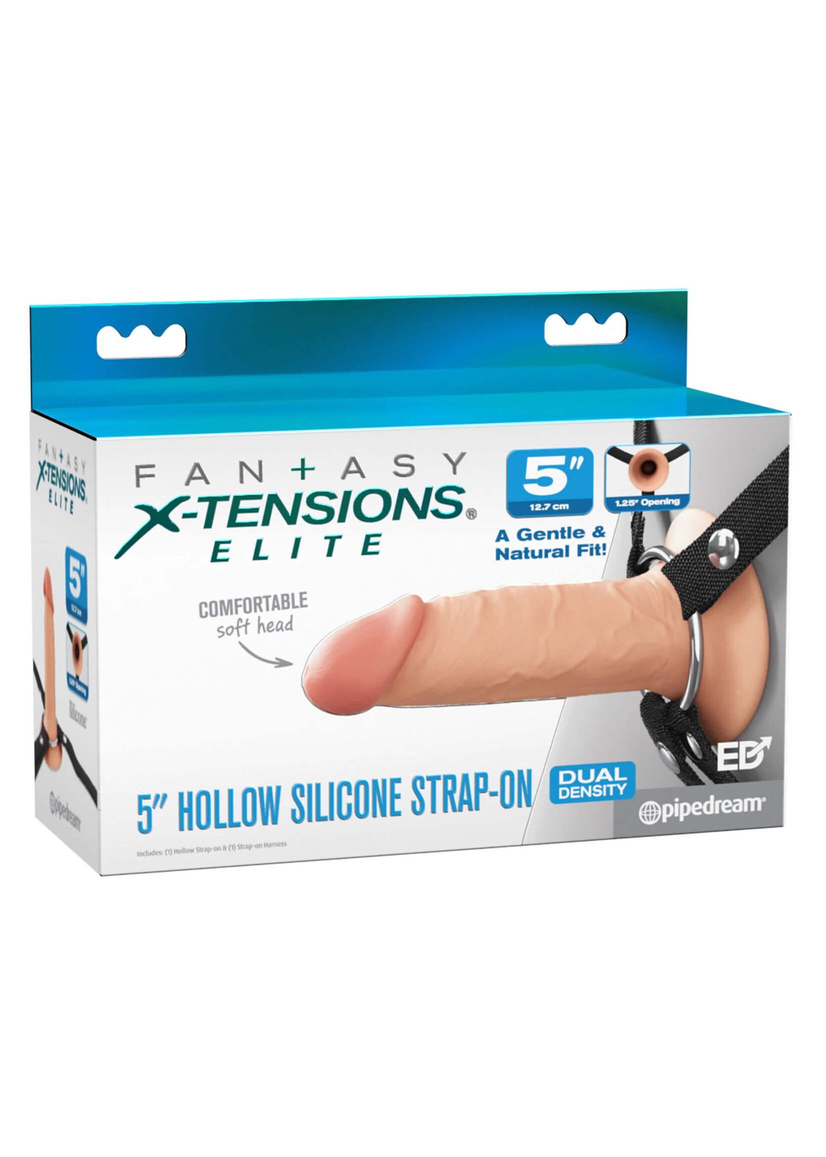 Fantasy X-Tensions Elite Fantasy X-Tensions Elite 5" Hollow Silicone Strap-On - Light