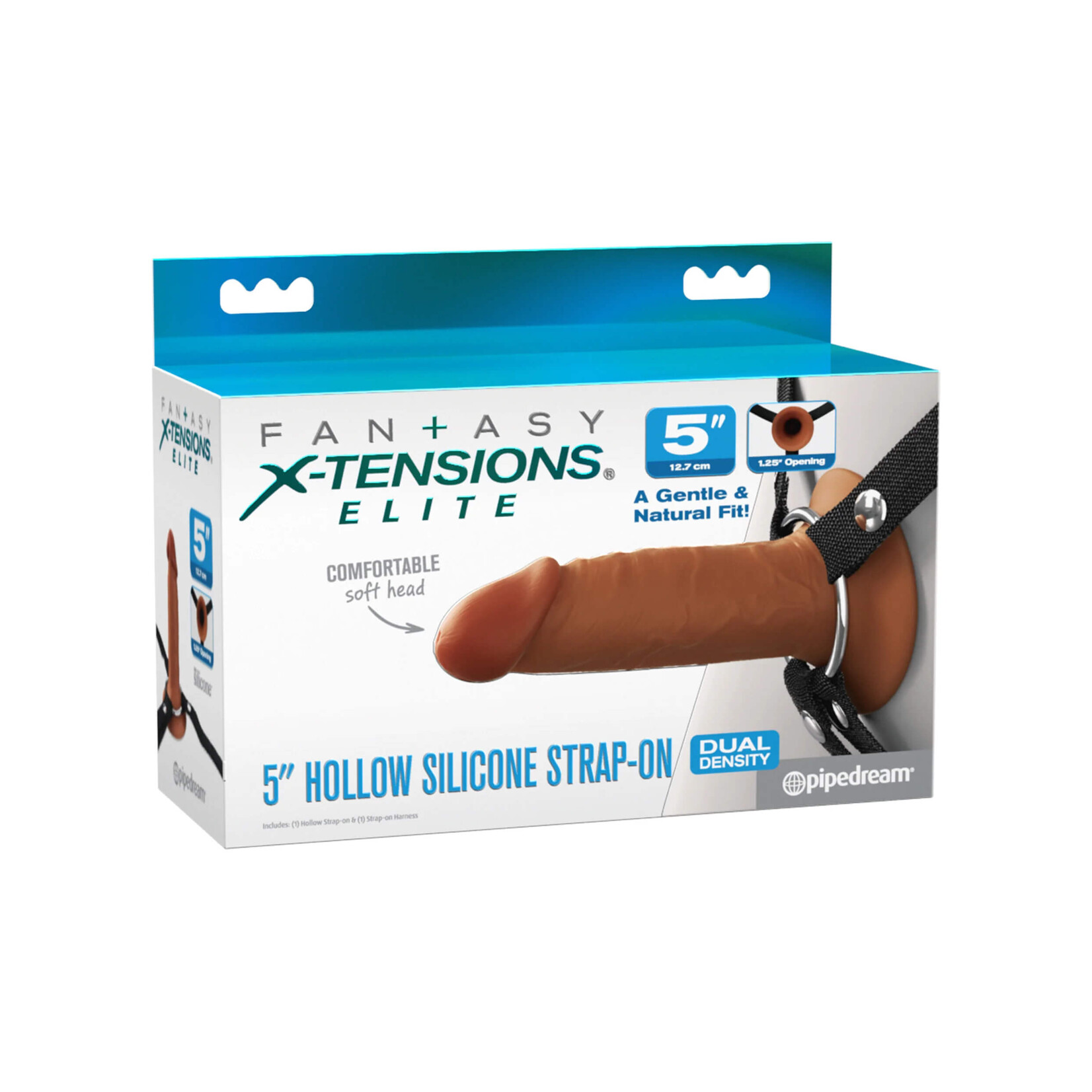 Fantasy X-Tensions Elite Fantasy X-Tensions Elite 5" Hollow Silicone Strap-On - Brown