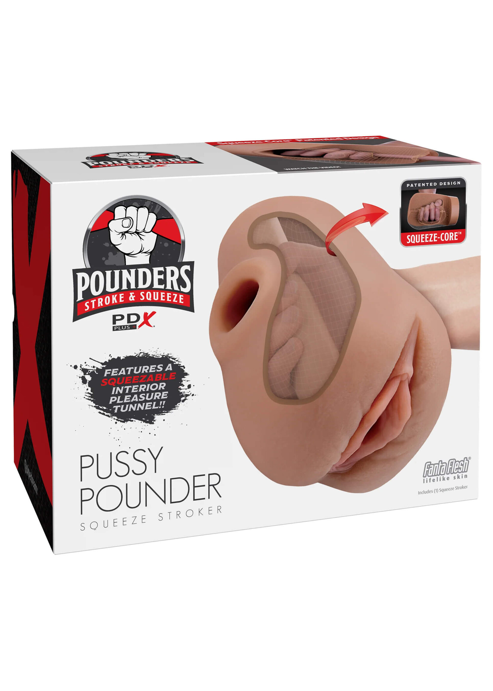 PDX Plus Pussy Pounder Squeeze Stroker - Tan