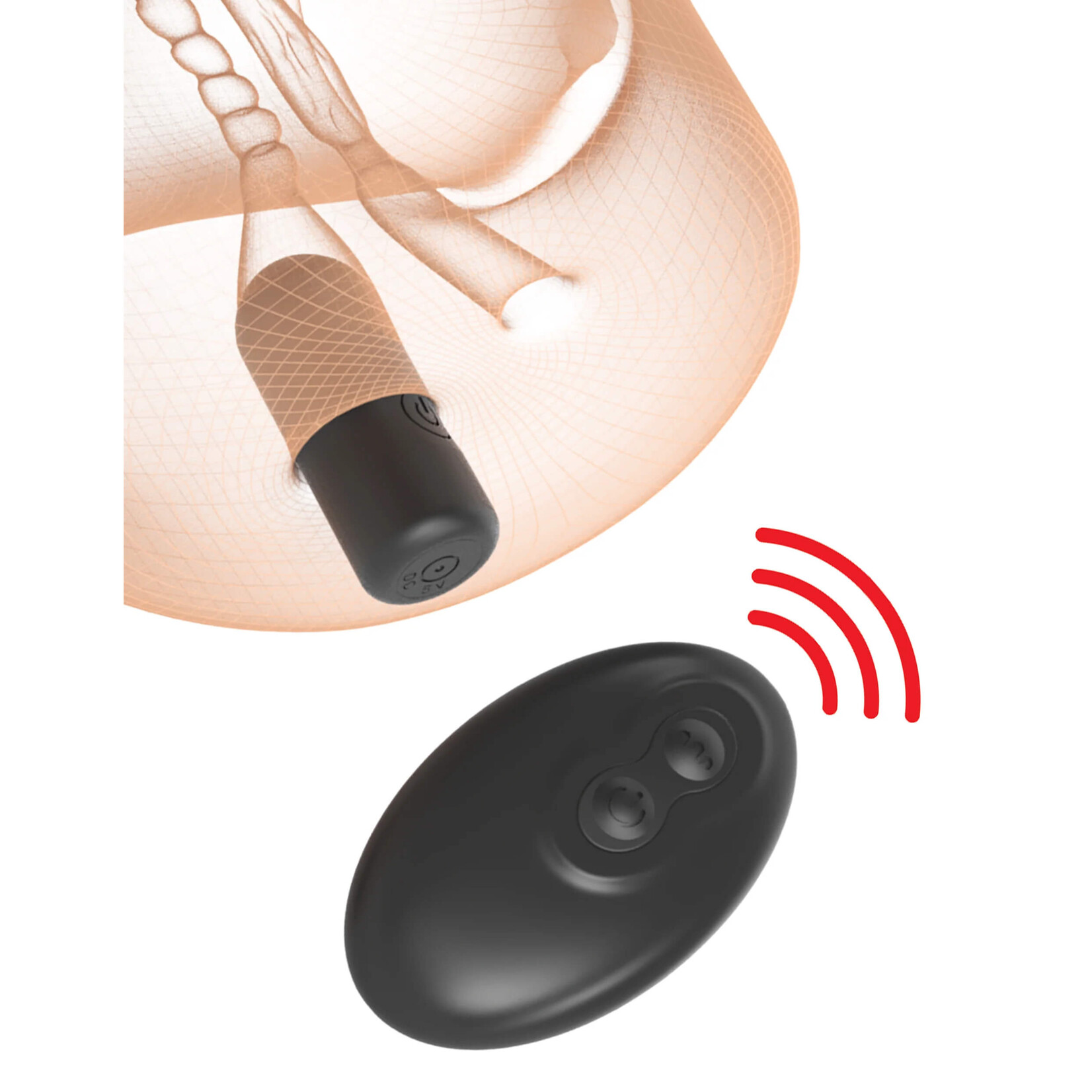 PDX Plus Double Pounder Vibrating Squeeze Stroker - Light