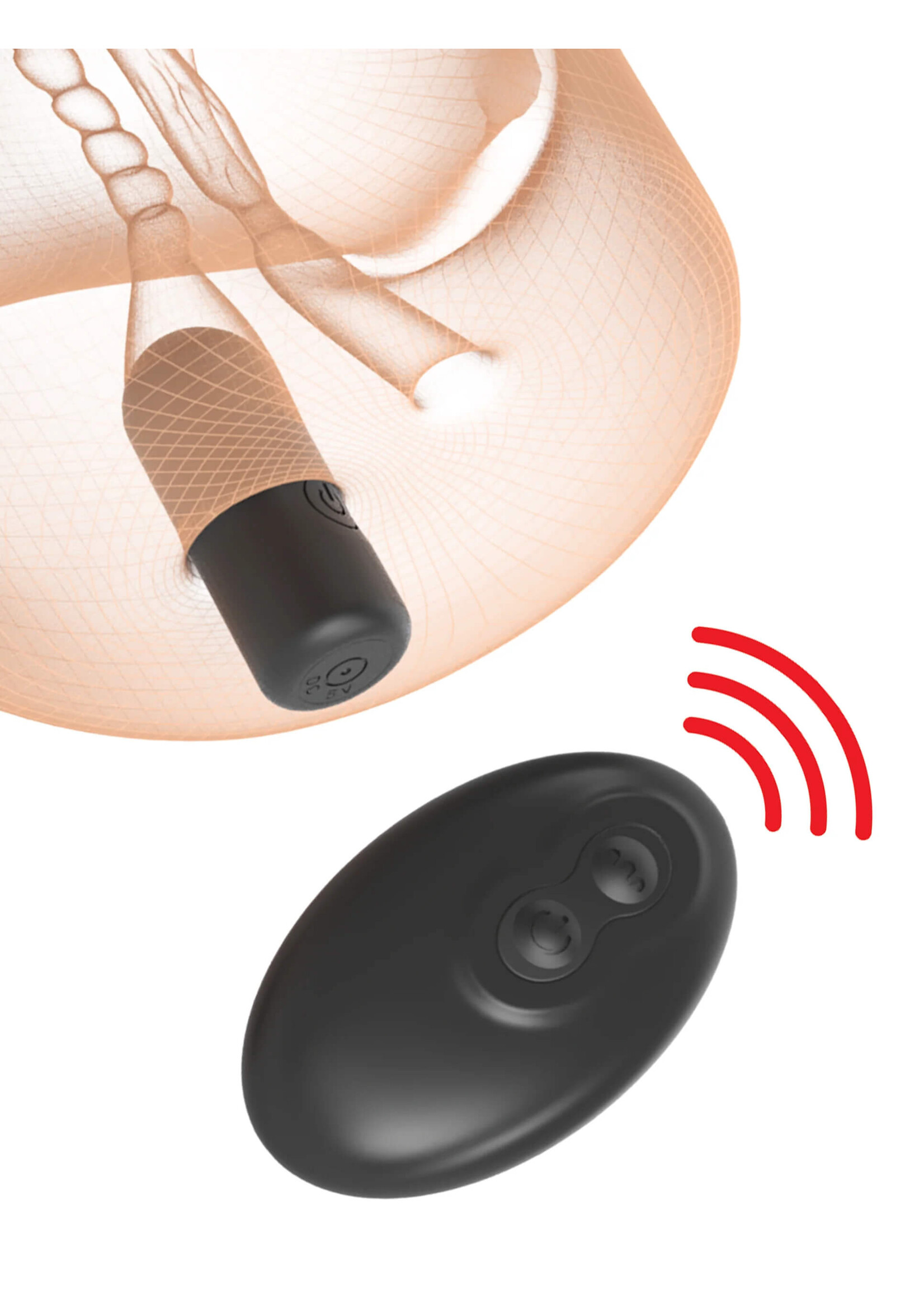 PDX Plus Double Pounder Vibrating Squeeze Stroker - Tan