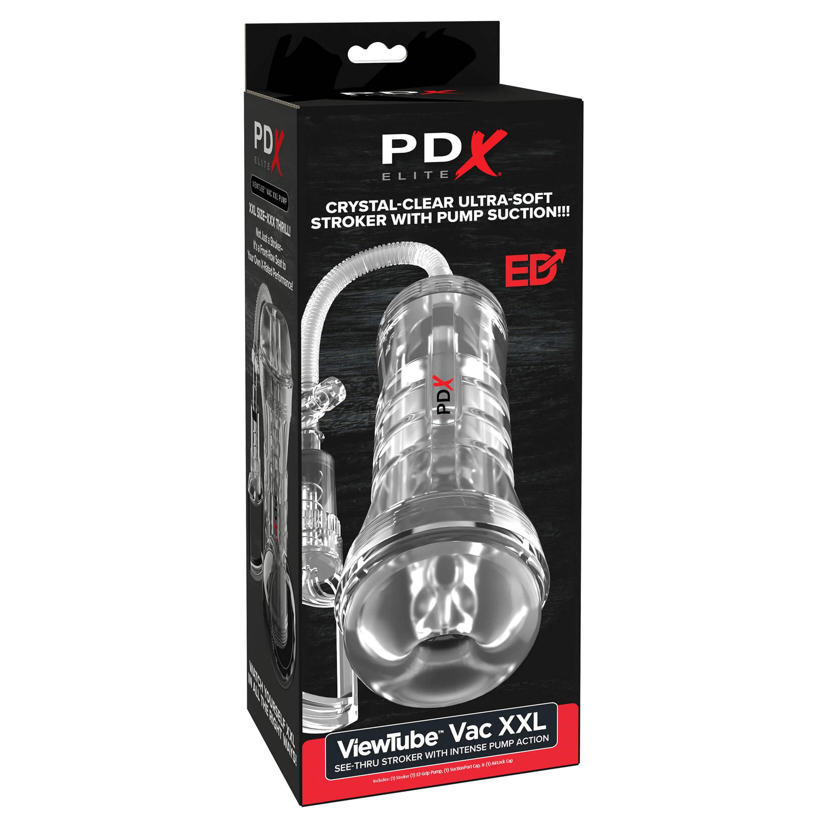 PDX Elite ViewTube Vac XXL Pump See-Thru EZ-Grip Pump Stroker