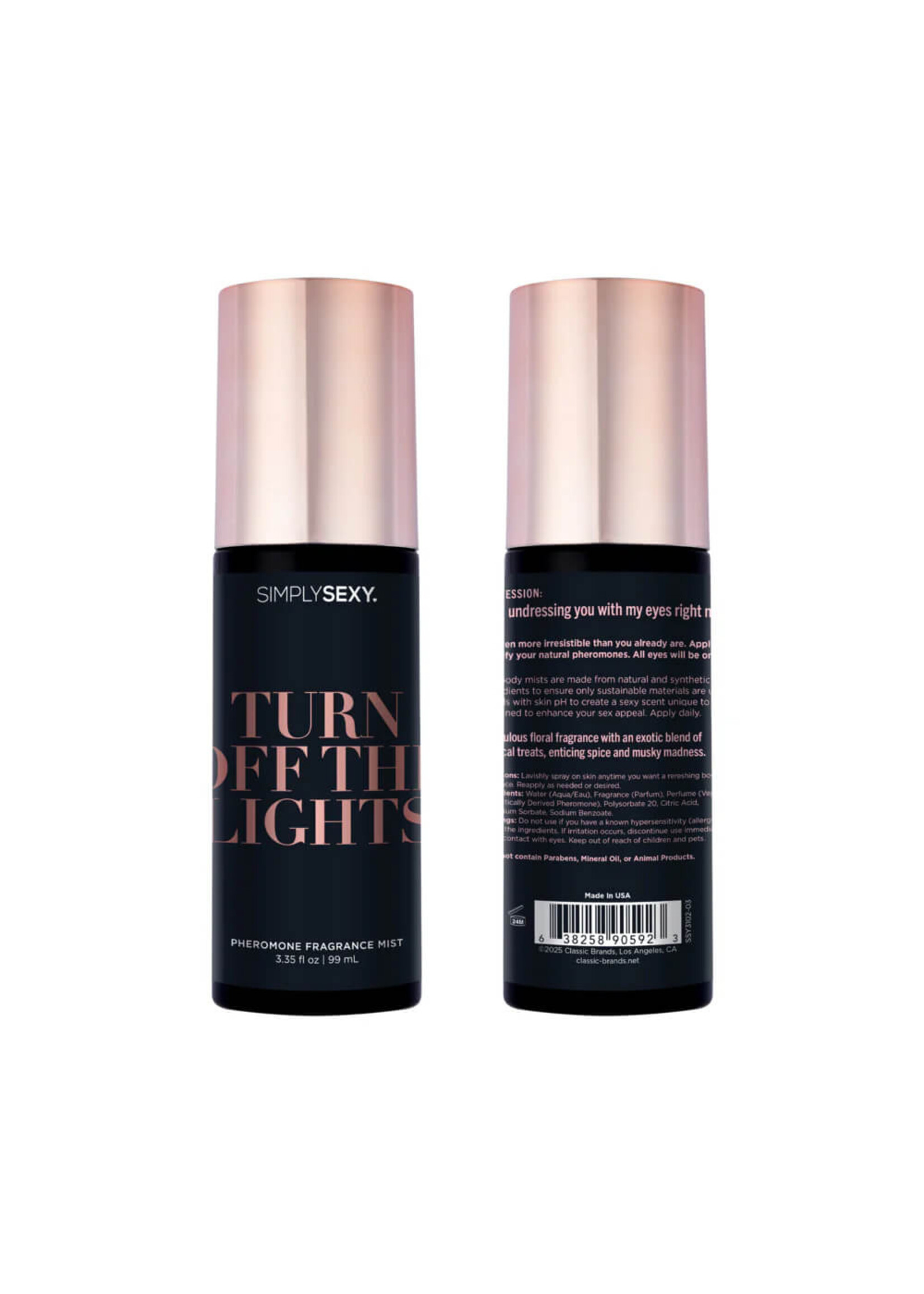 Classic Brands Simply Sexy Pheromone Body Mist - Turn Off the Lights