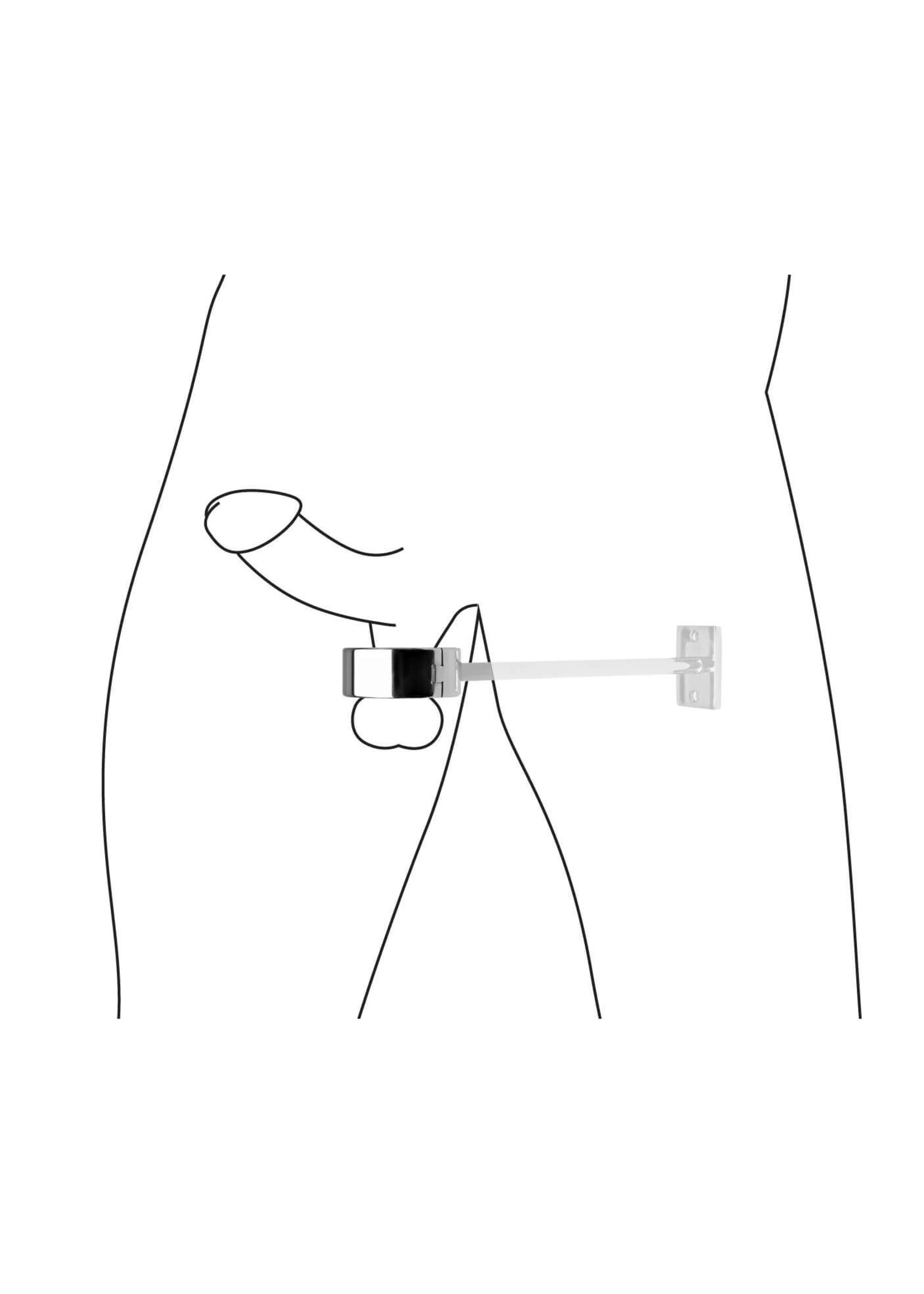 Locking Mounted CBT Scrotum Cuff with Bar