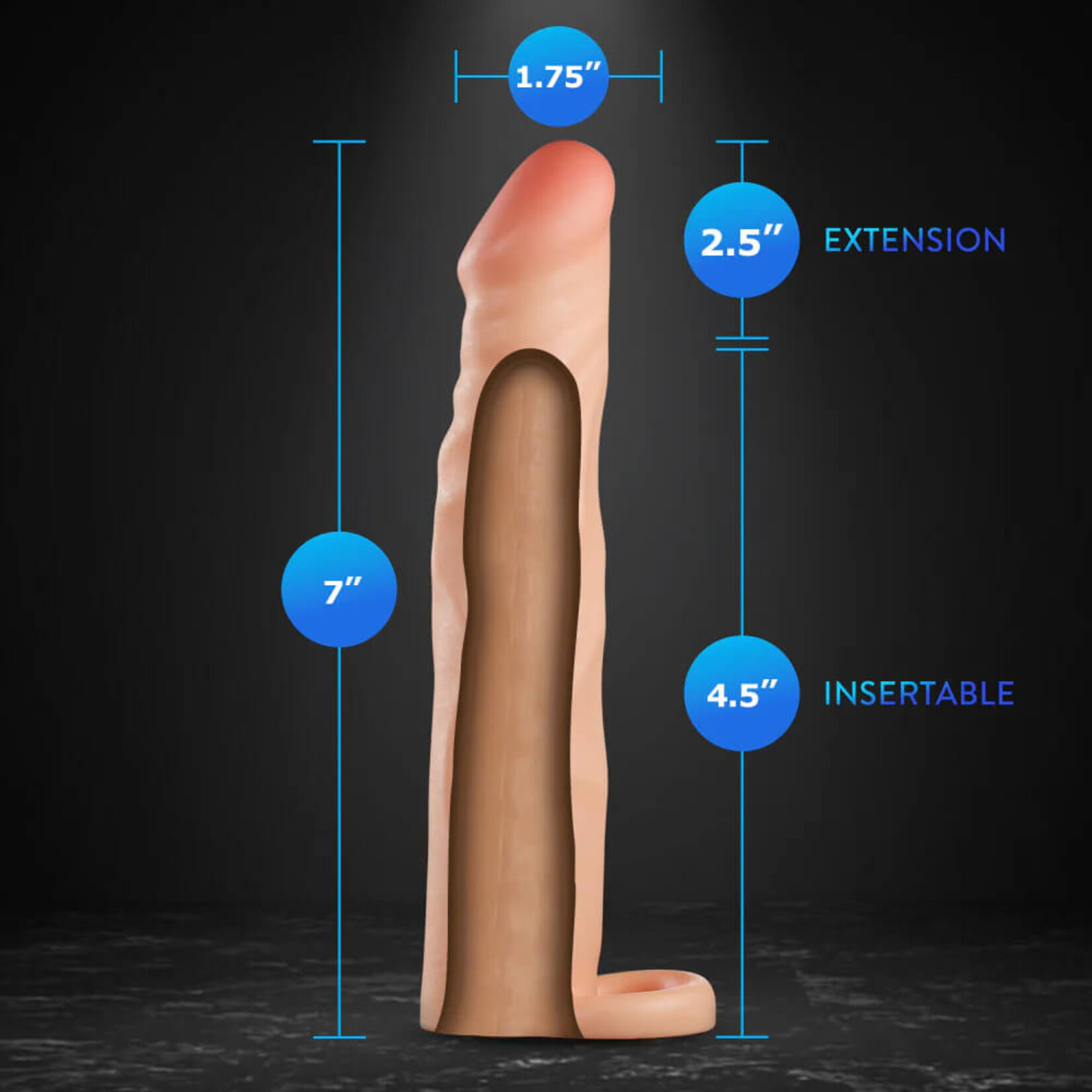 Performance Performance Plus - 2.5 Inch Silicone Penis Xtender - Beige