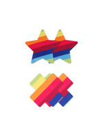 Pretty Pasties Pretty Pasties - Pride Cross & Star - Rainbow - 2 Pair