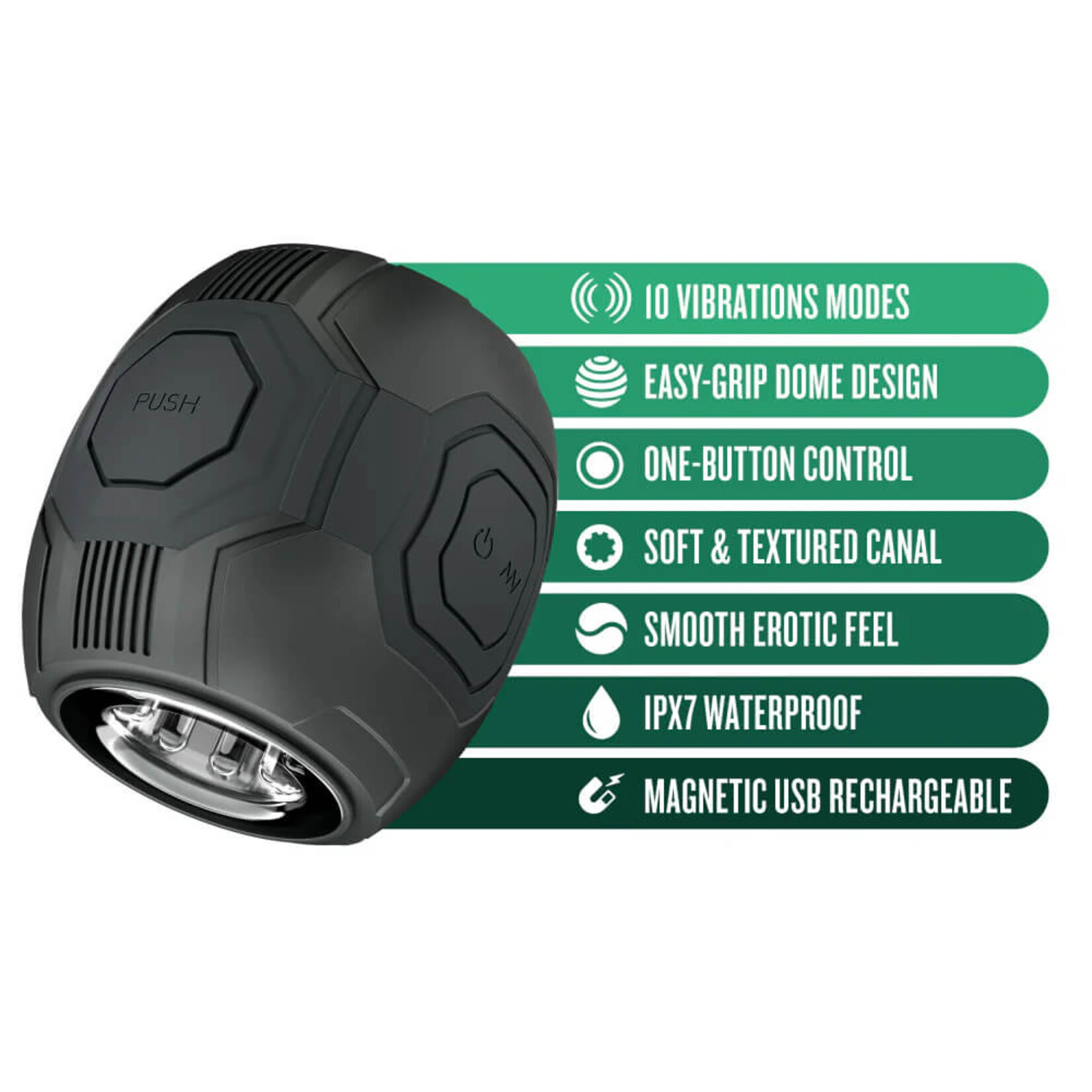 M for Men M for Men - Dome X - Vibrating Masturbator - Black