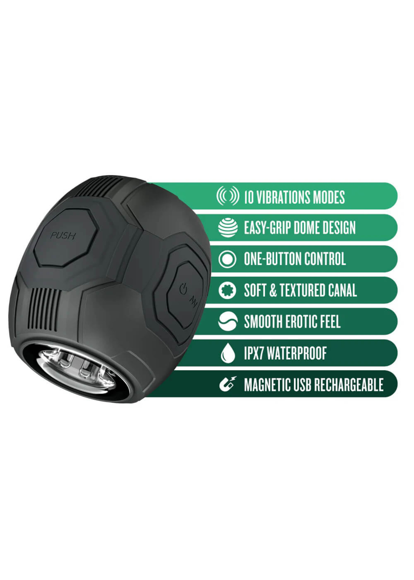 M for Men M for Men - Dome X - Vibrating Masturbator - Black