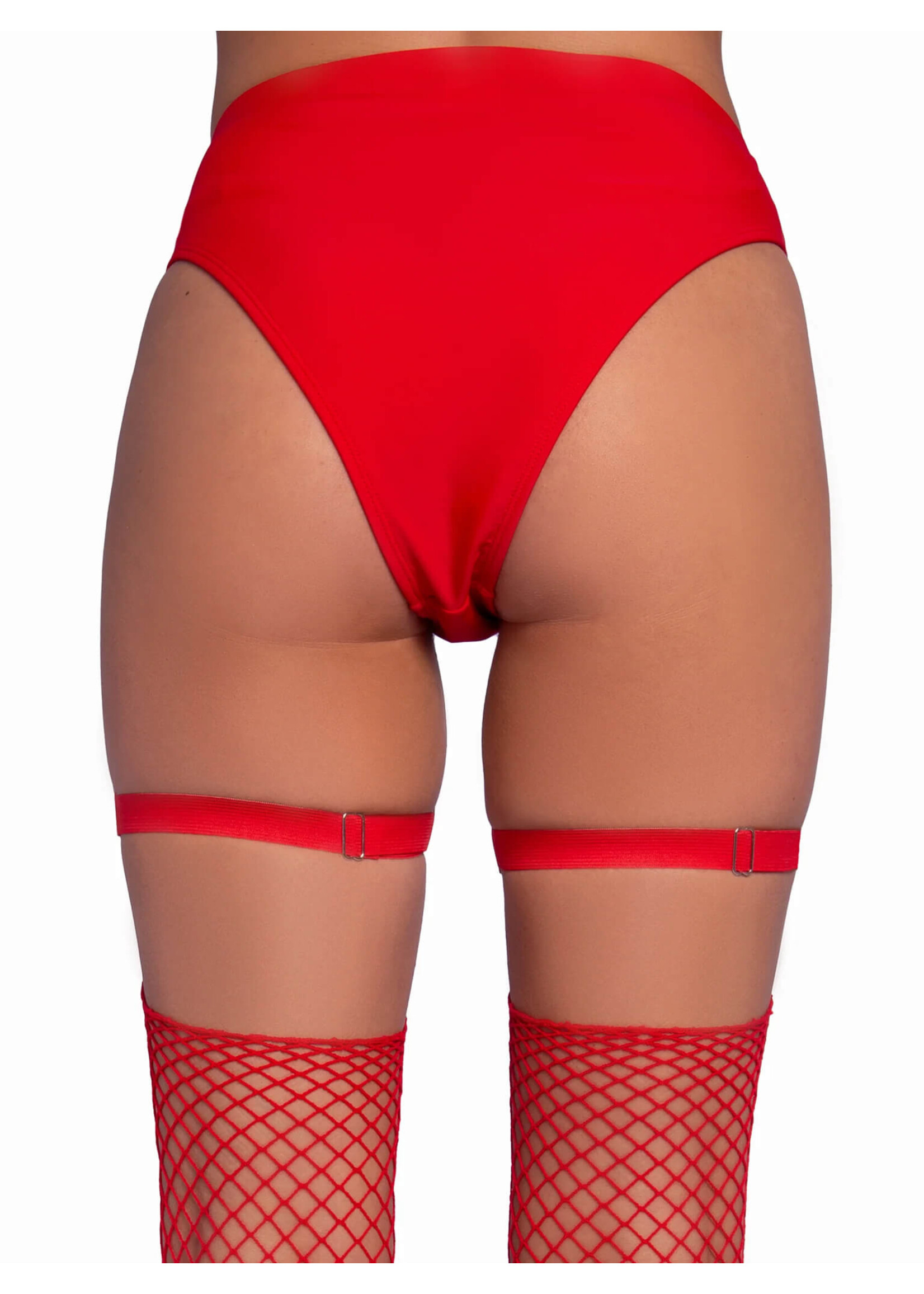 Leg Avenue Dual Strap Iridescent Studded Thigh High Garter Suspender with Mini Hearts