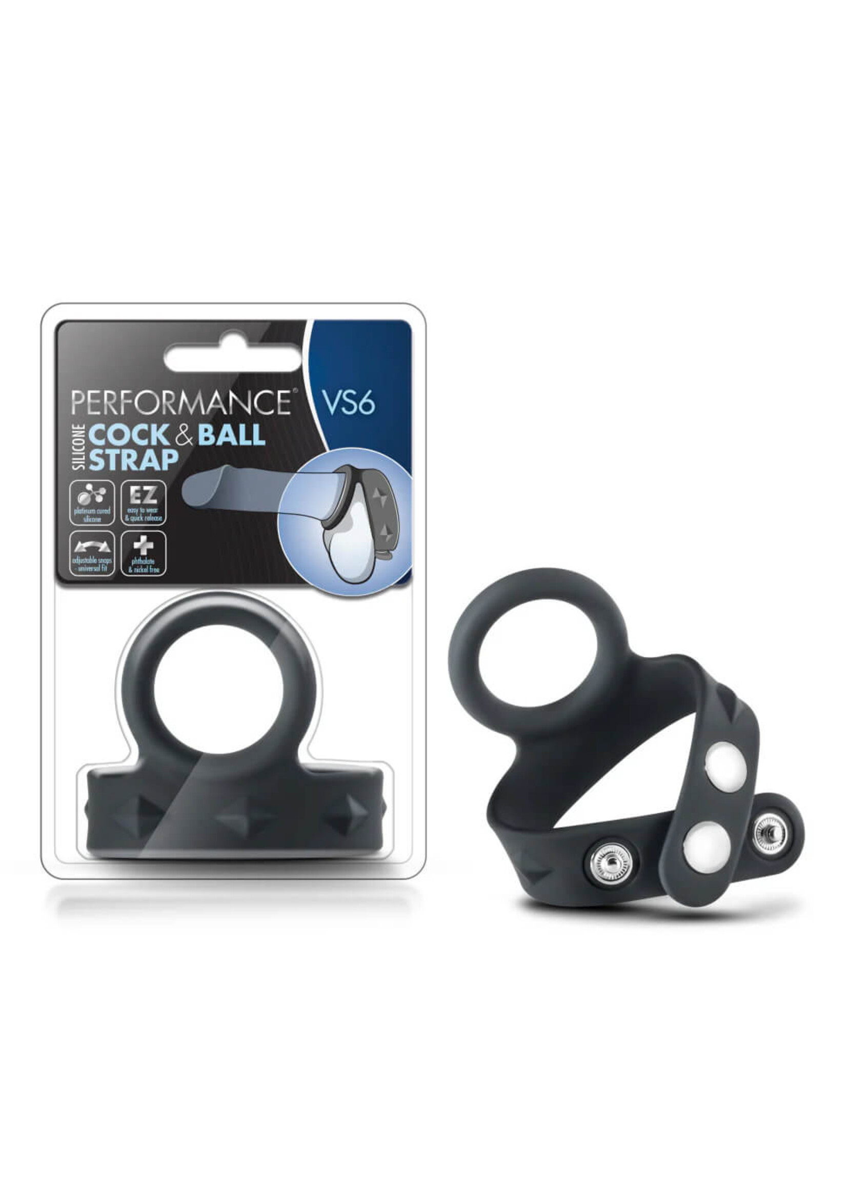 Performance Performance - VS6 - Silicone Cock & Ball Strap - Black