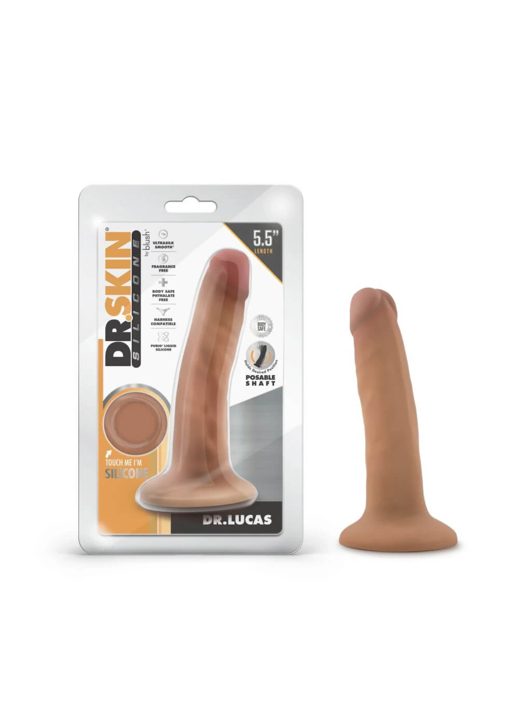 Dr. Skin Dr. Skin Silicone - Dr. Lucas - 5.5 Inch Dong with Suction Cup - Mocha