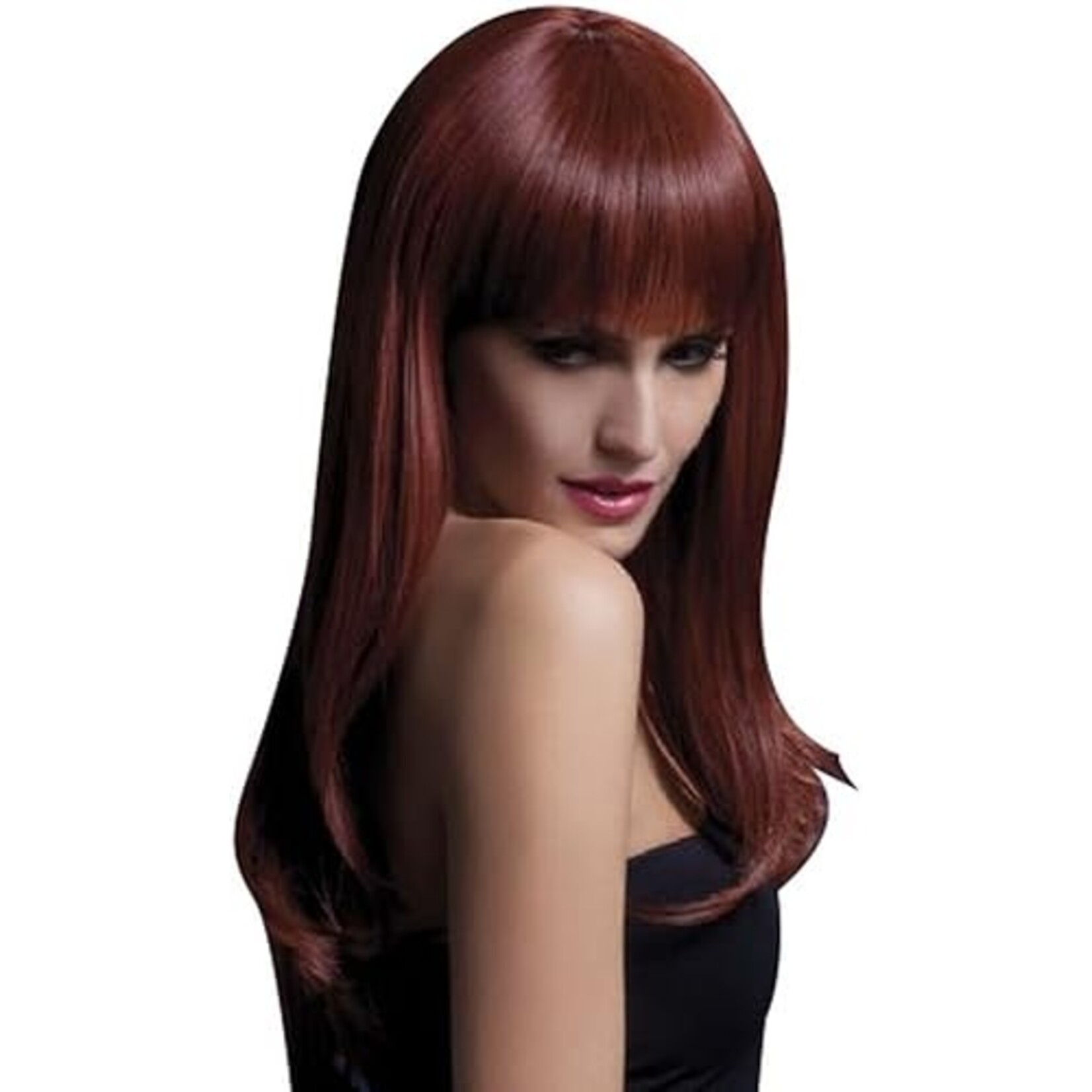 Fever Smiffys Fever Smiffys Sienna Wig Long Wavy & Fringe-Auburn 26"
