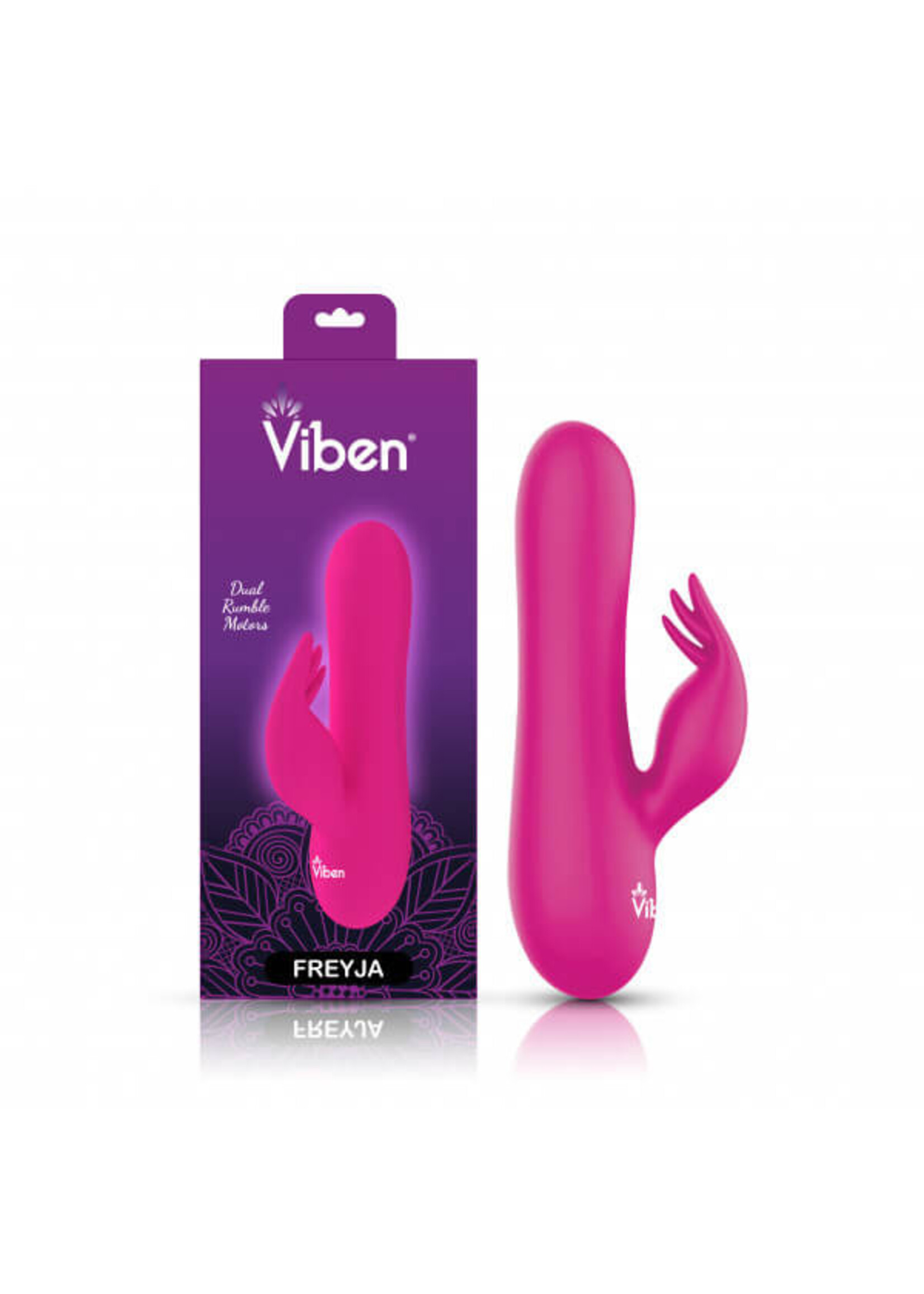 Viben Freyja - Hot Pink - Intense Mini Rabbit Vibe With Triple Tickling Clitoral Stimulator