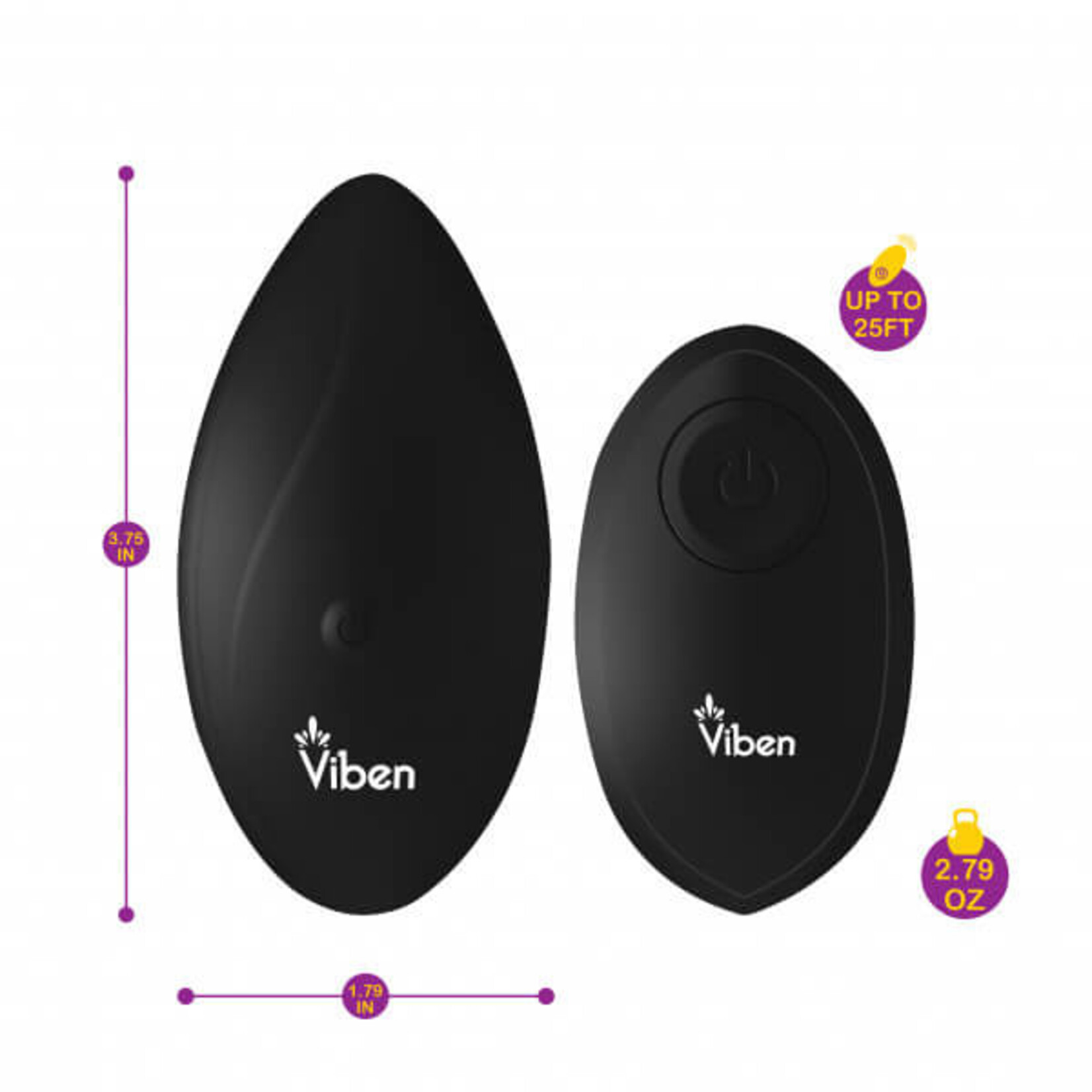 Viben Racy - Remote Control 10 Function Panty Vibe - Black Vibe